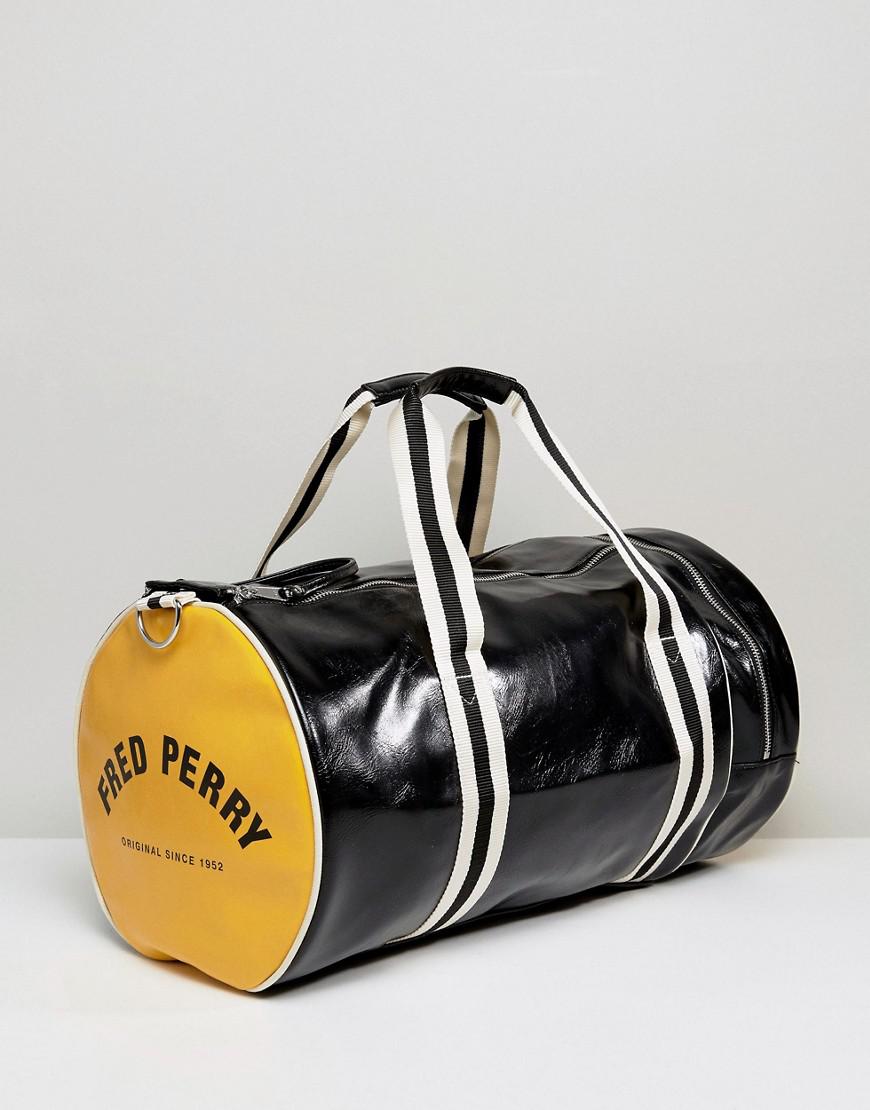 Fred Perry Barrel Bag Black/yellow for Men - Lyst