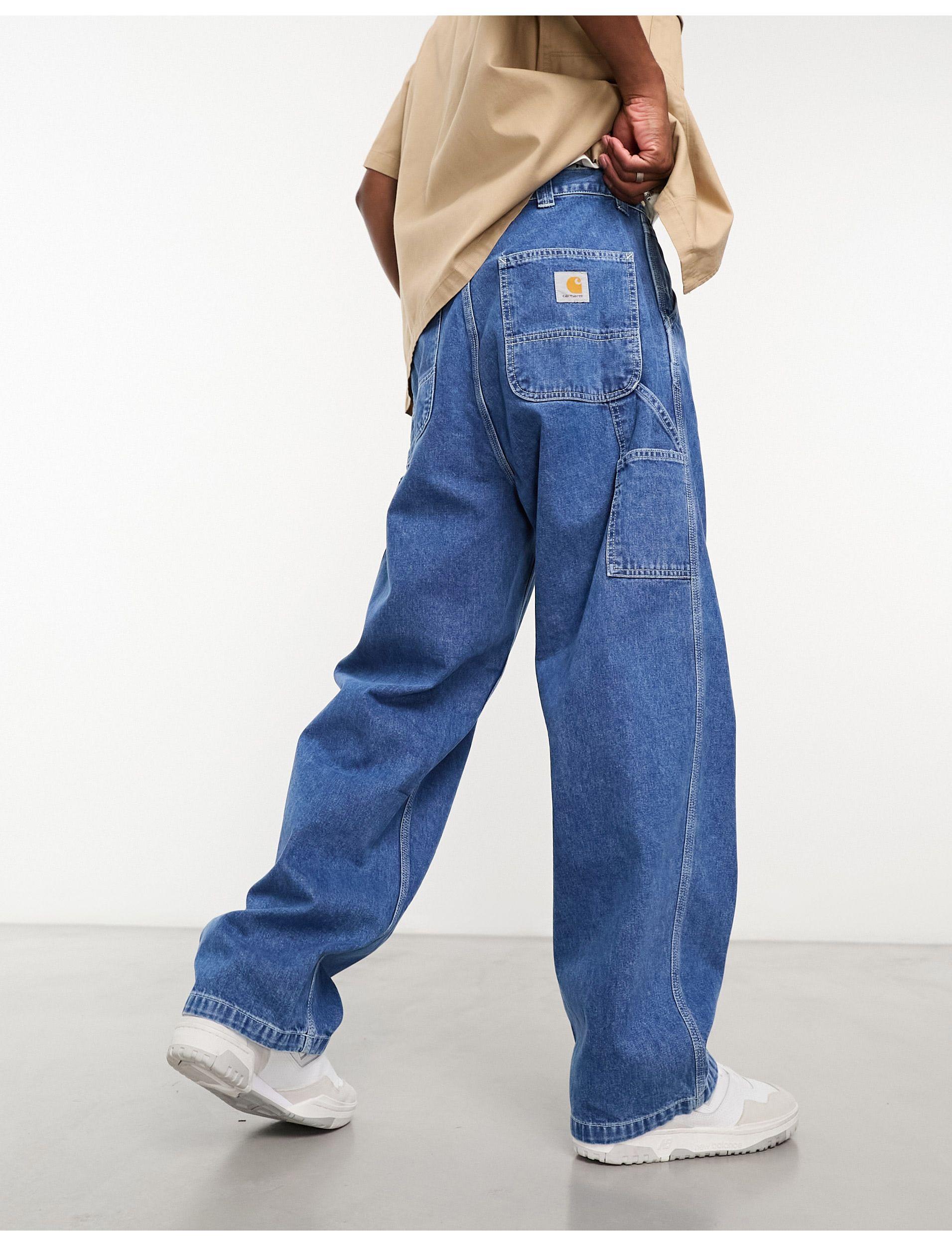 Carhartt Og Single Knee Denim Wash Relaxed Straight Trousers in