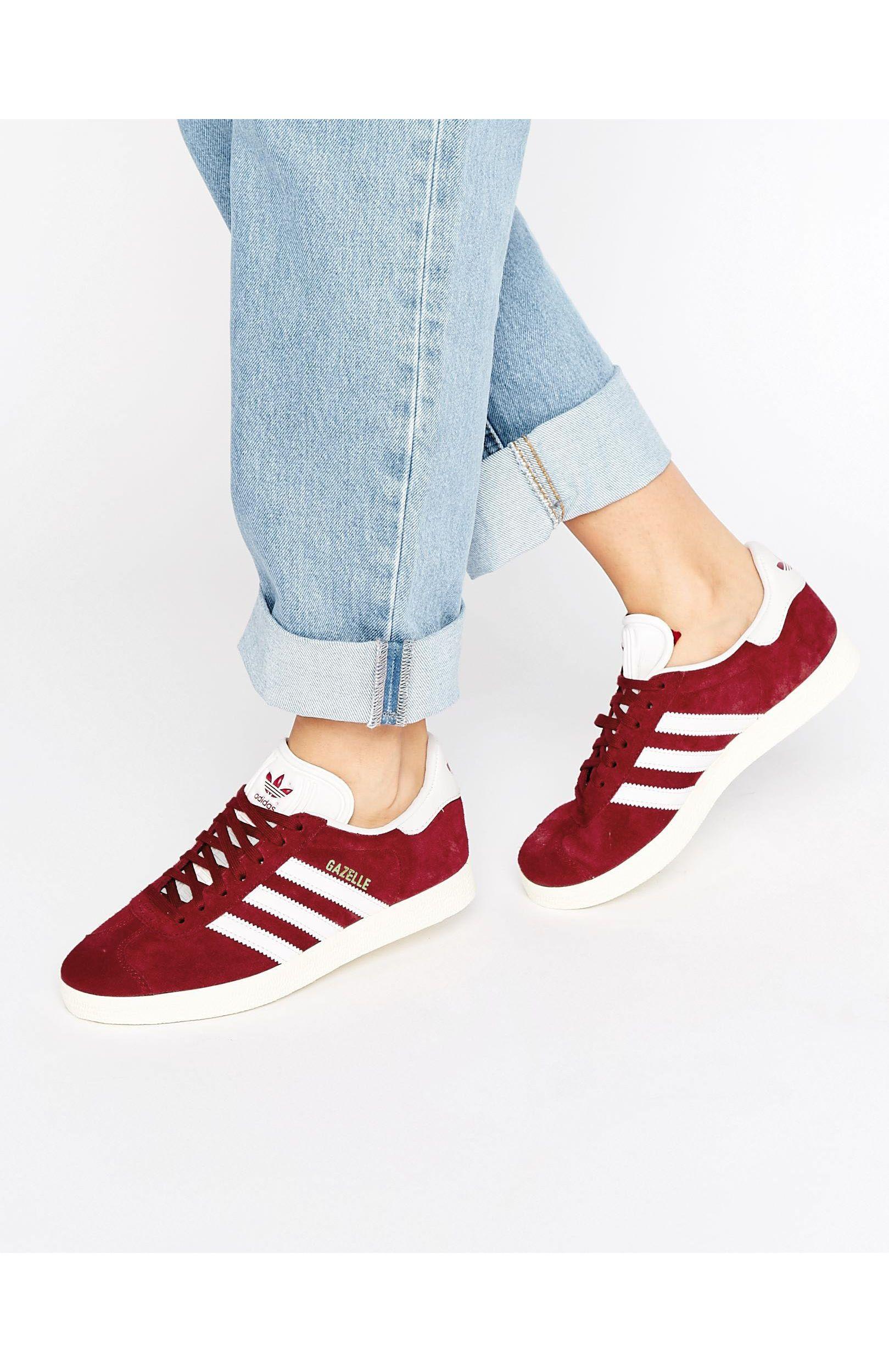 adidas Originals Burgundy Suede Gazelle Unisex Trainers in Blue | Lyst