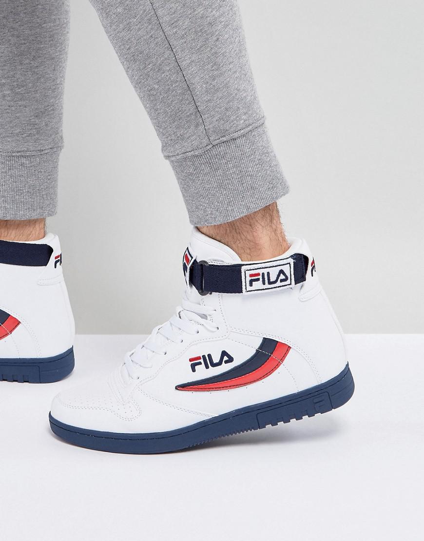 Fila Leather Fila Fx-100 Mid Sneakers In White for Men | Lyst