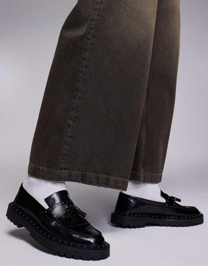 ASOS Chunky Penny Loafers in Black for Men Lyst UK
