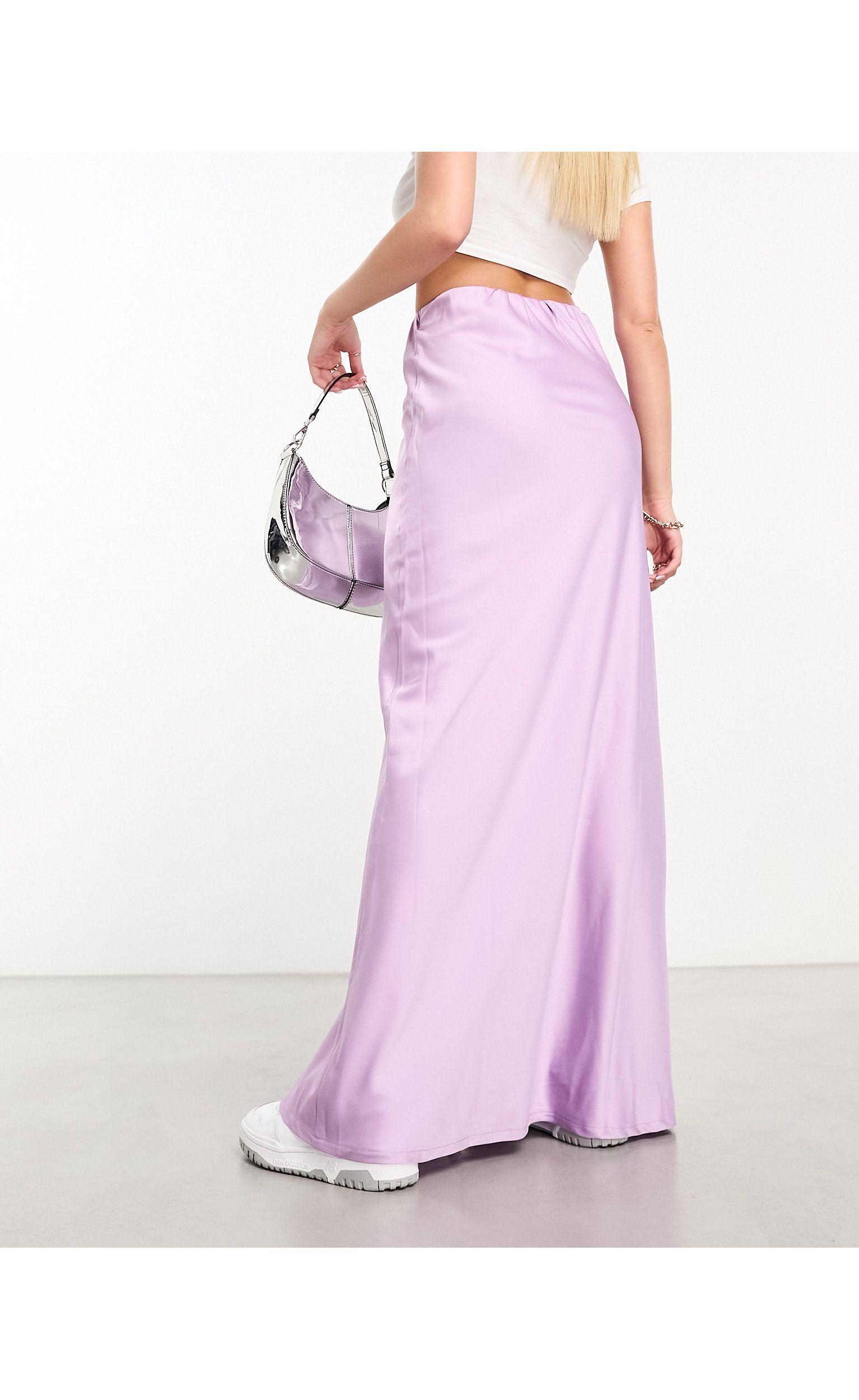 Mauve satin maxi hot sale skirt