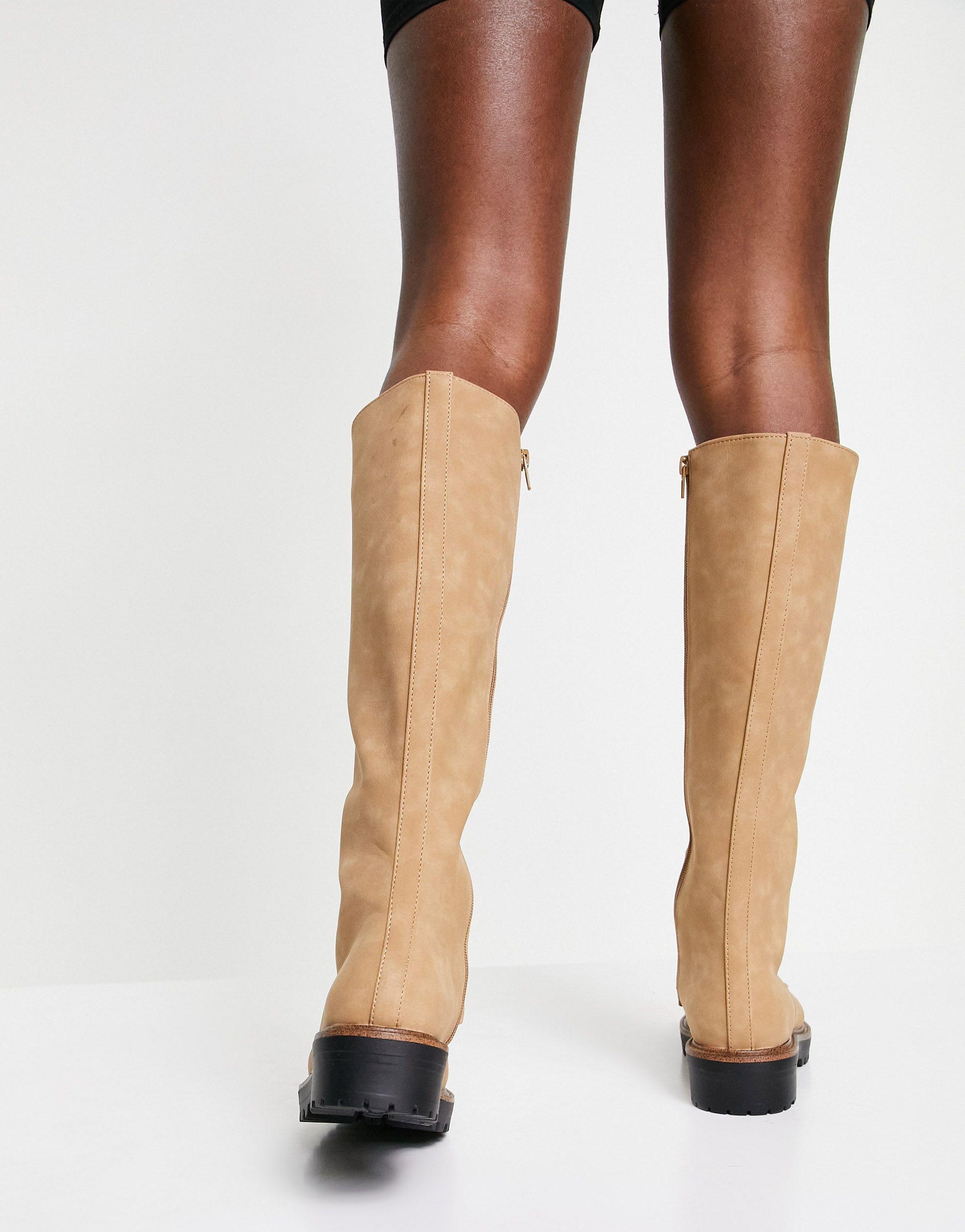 Knee High Boots Asos Courtney Chunky Lace Up Boots Asos Design