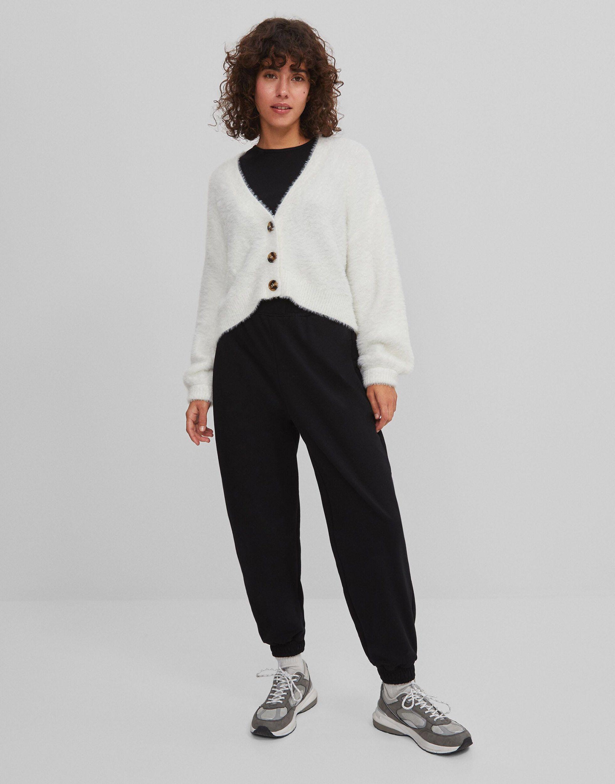 Bershka Fluffy Oversized Cardigan in White Lyst Canada