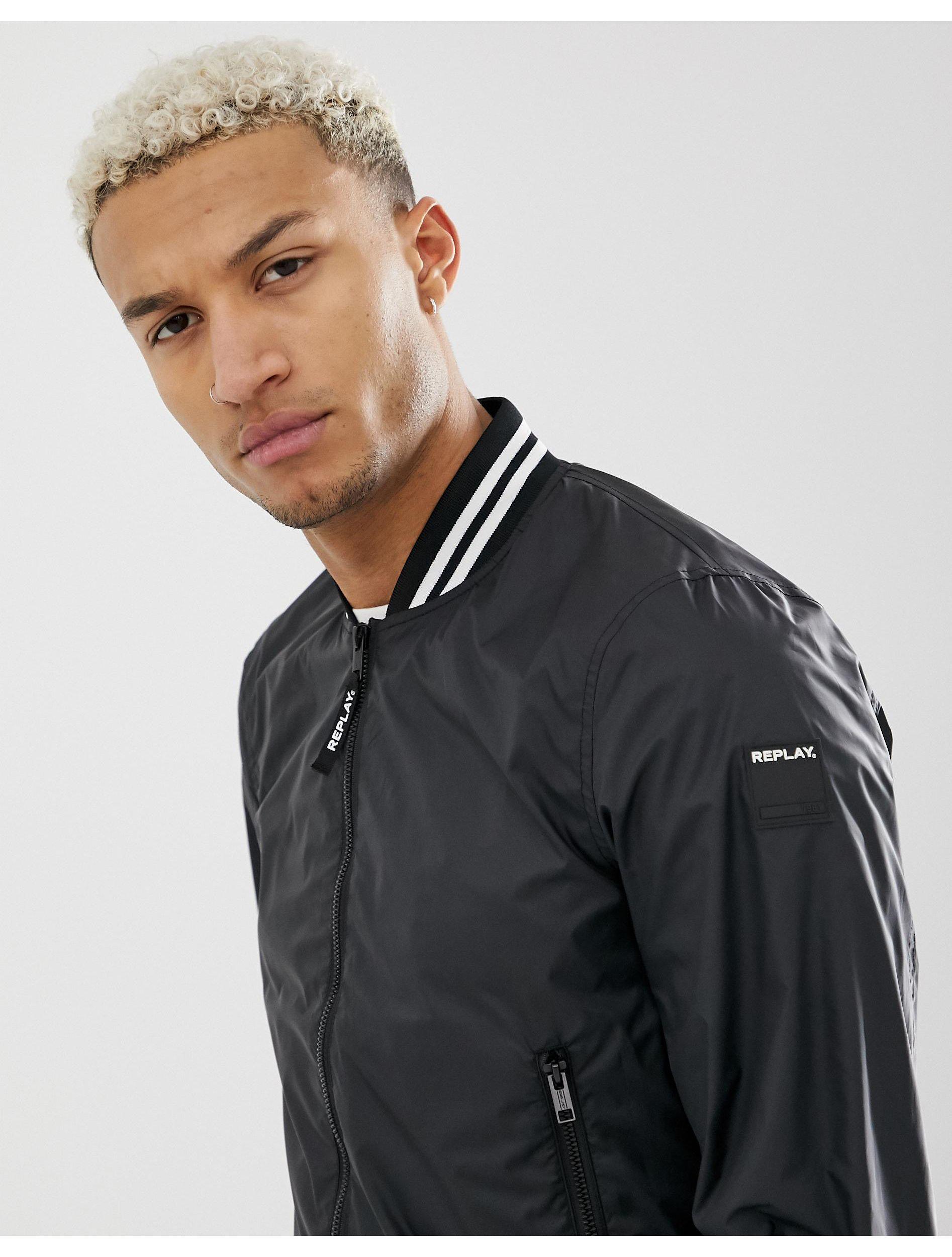 replay reversible bomber jacket