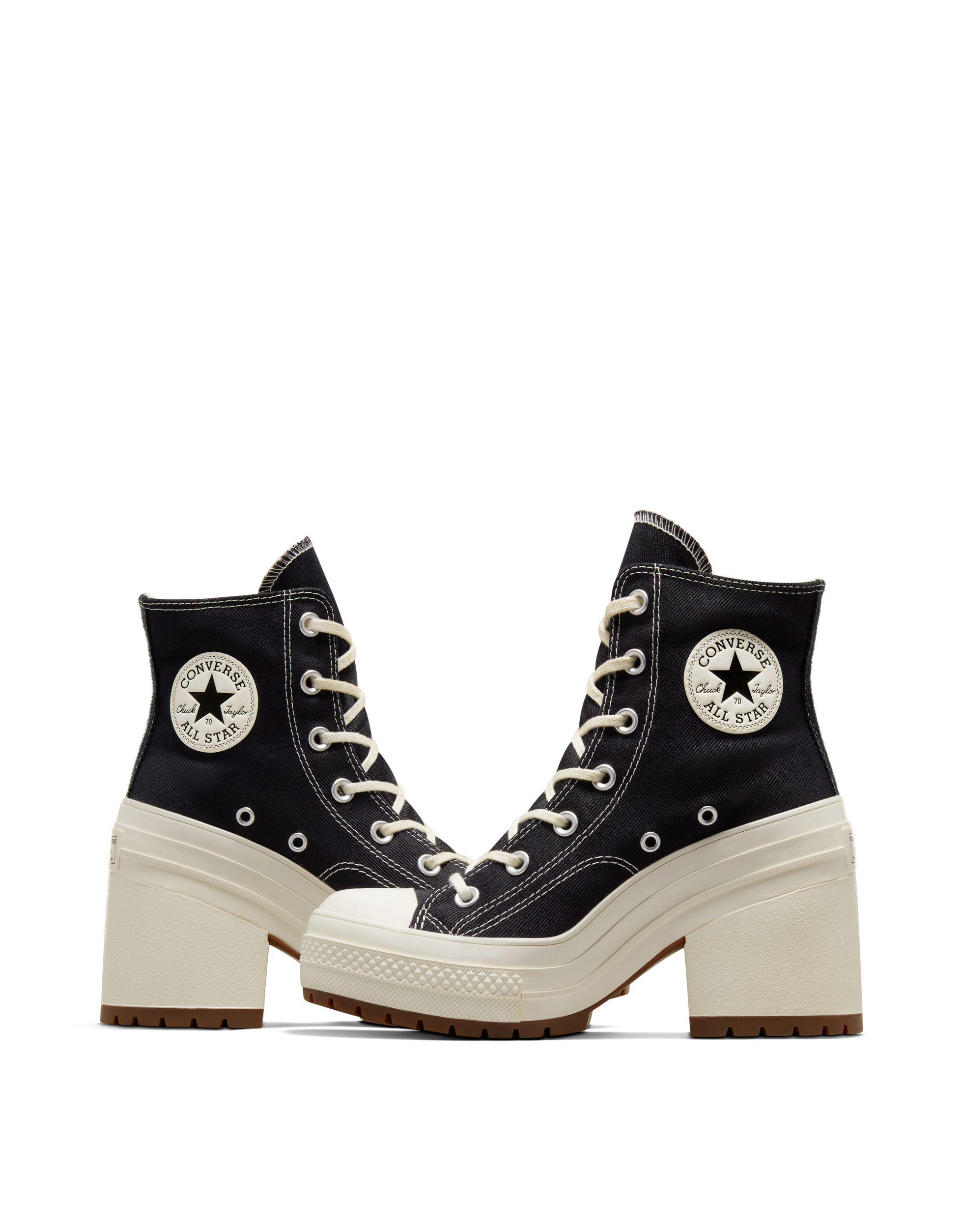 Converse Chuck Taylor 70s Deluxe Heeled Sneaker in Black | Lyst
