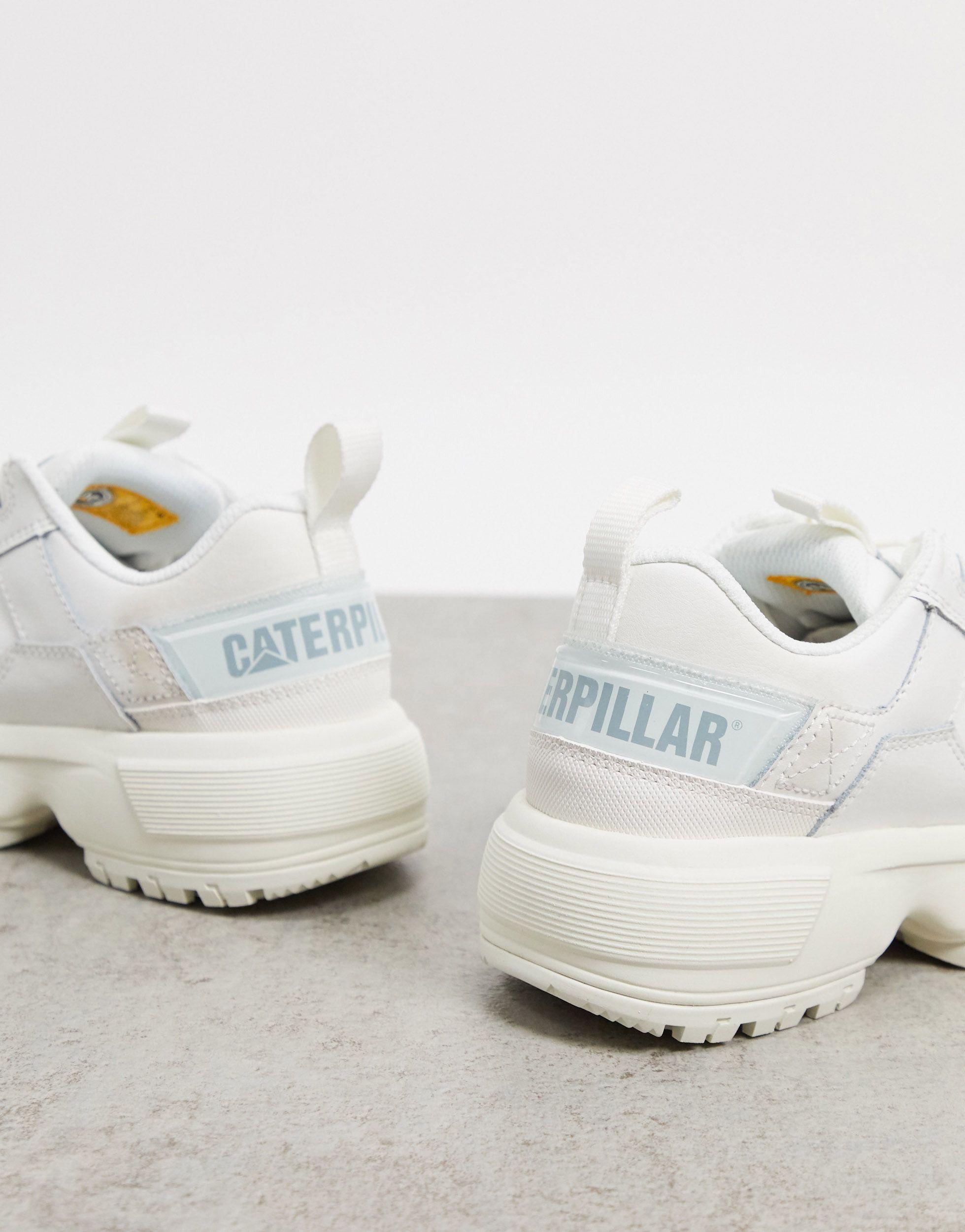 Zapatillas con plataforma plana y detalle Caterpillar de Caucho de color  Blanco | Lyst