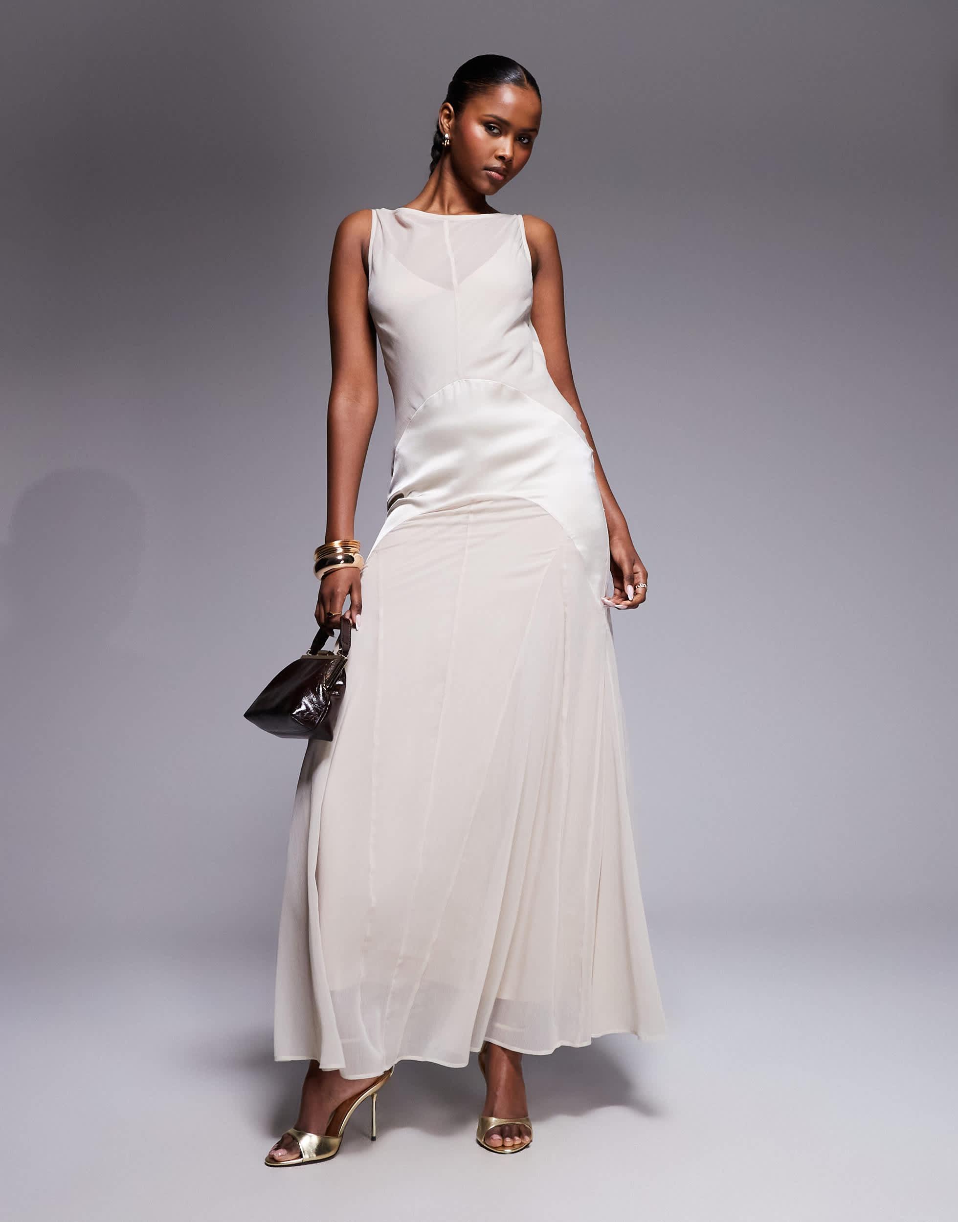 chinese dress ladies ASOS DESIGN twist front bias satin maxi dress with gold hardware in ol –  VinNews Recommendations