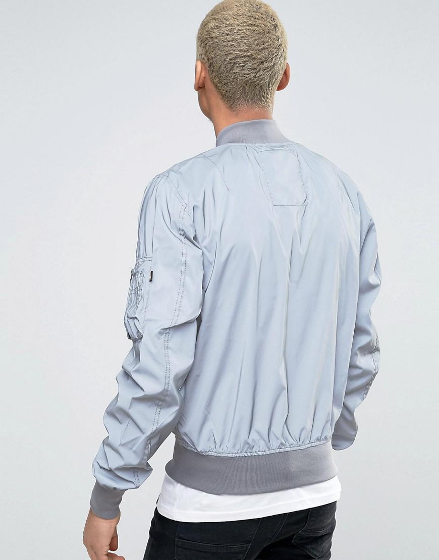 alpha industries reflective bomber jacket