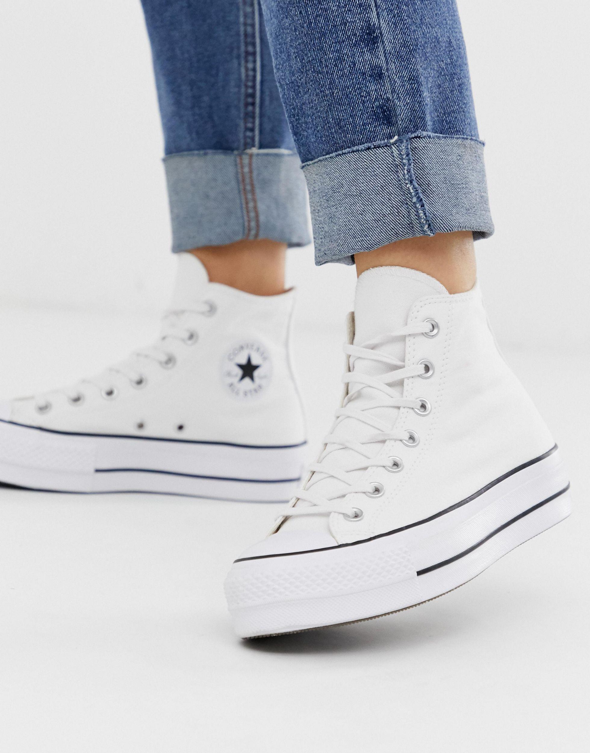 Converse Chuck Taylor All Star Hi Lift Sneakers in White | Lyst مرطب العين