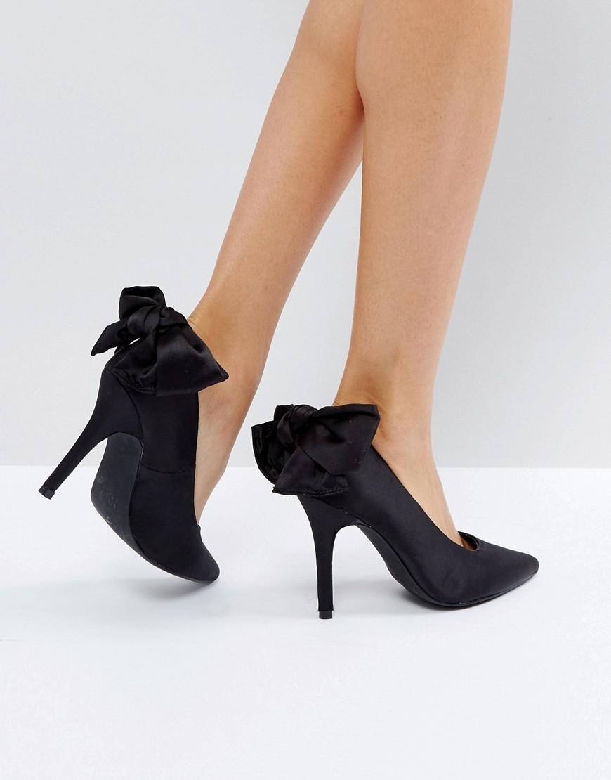 New Look Bow Back Court Shoe in Black | Lyst