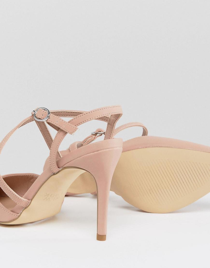 Extra Wide Fit Pale Pink Suedette Block Heel Court Shoes | New Look