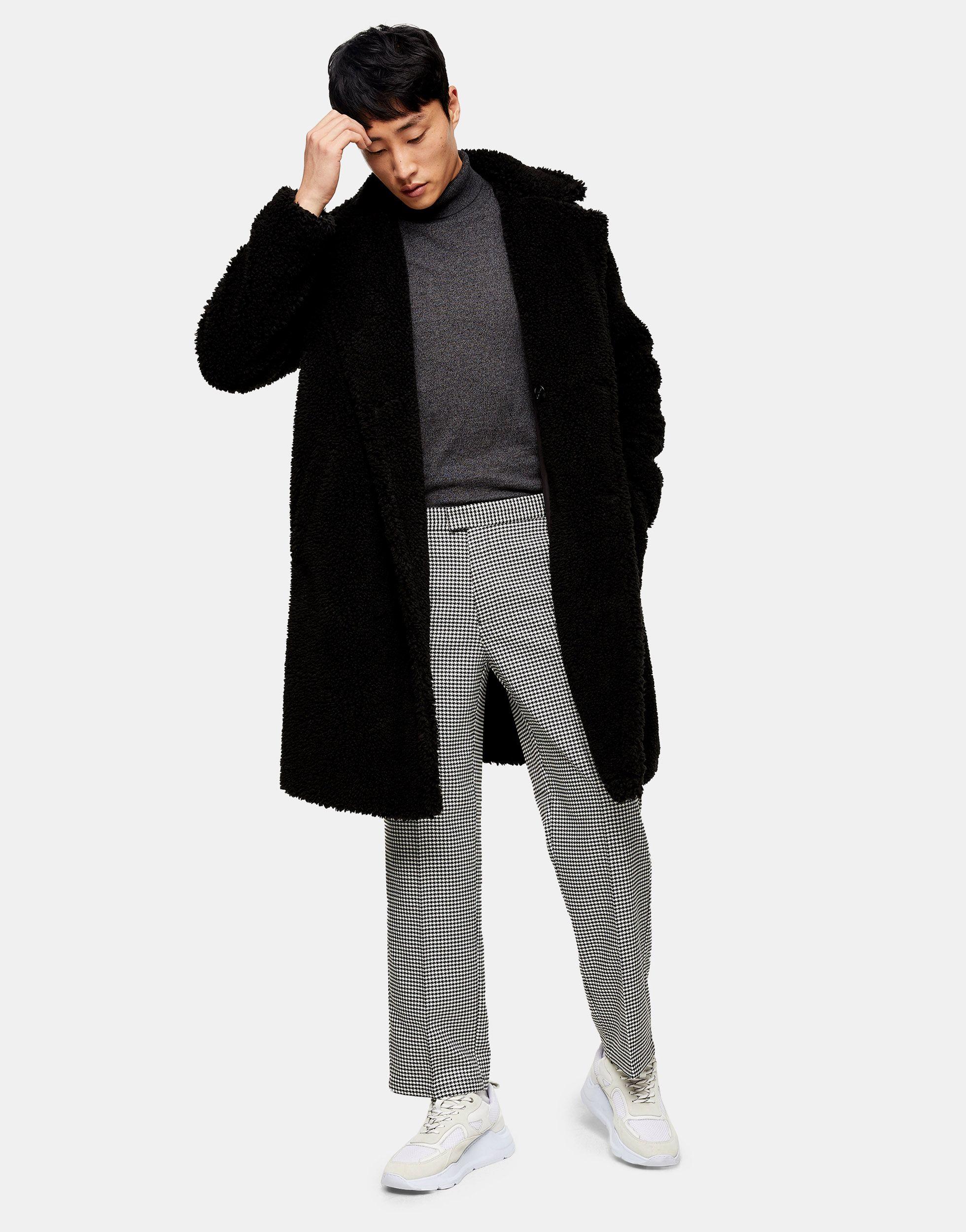 double breasted borg coat