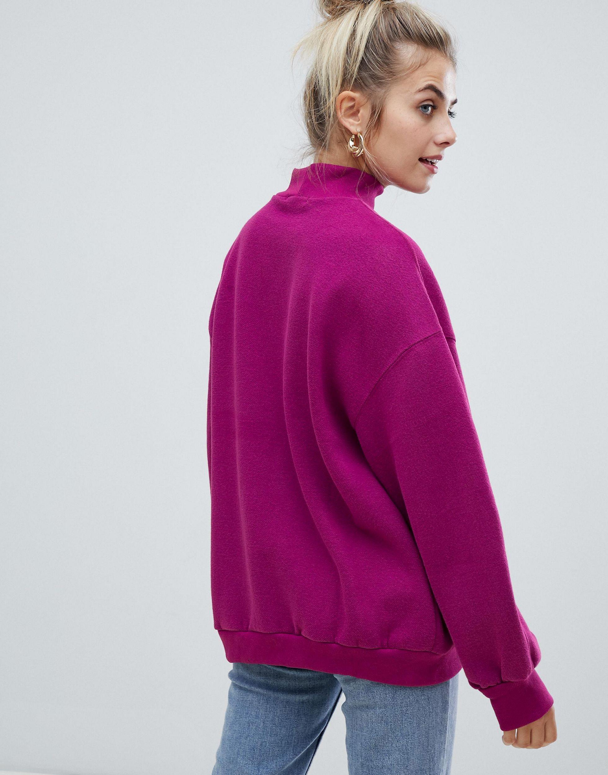 Maglione Cappuccio Viola | Pullover e cardigan Bershka Donna \u003e New Wash