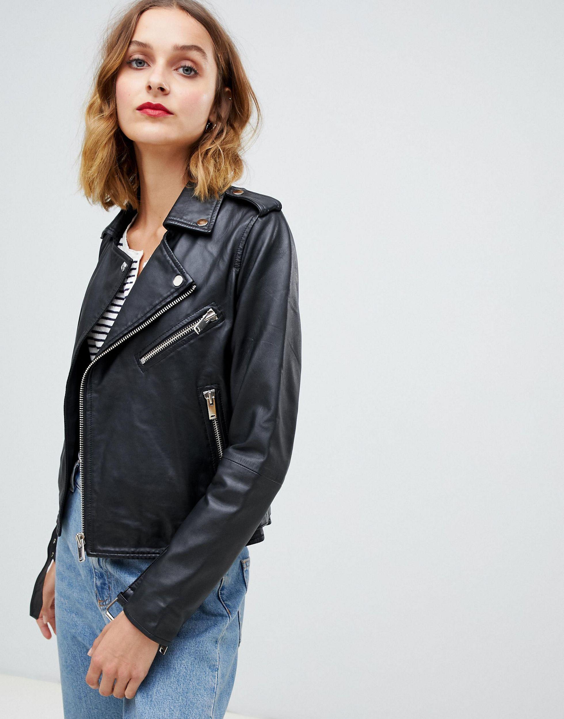 Barneys Originals Barney's Originals Leather Jacket With Belt in Black |  Lyst