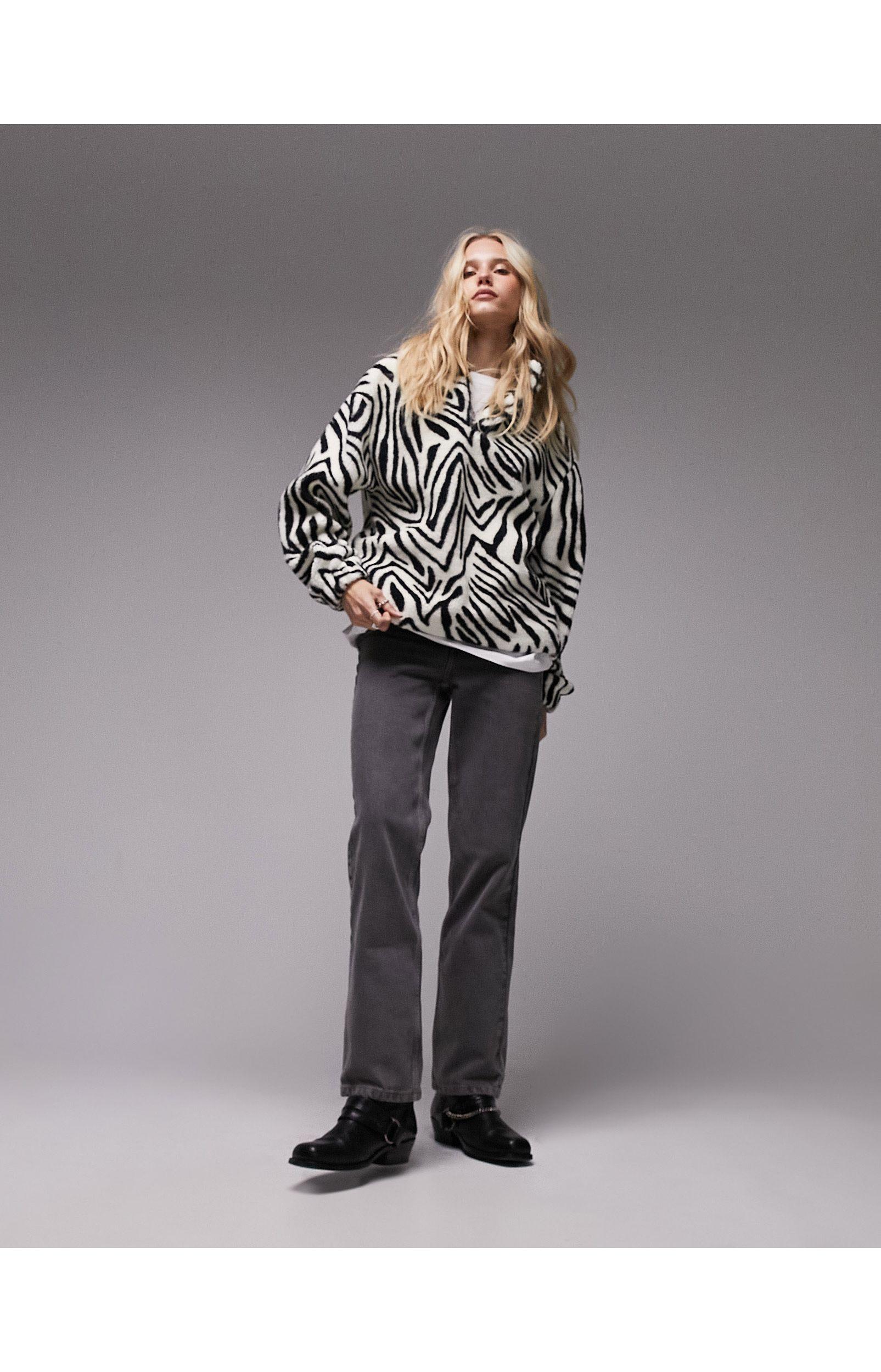 Topshop zebra top print jumper