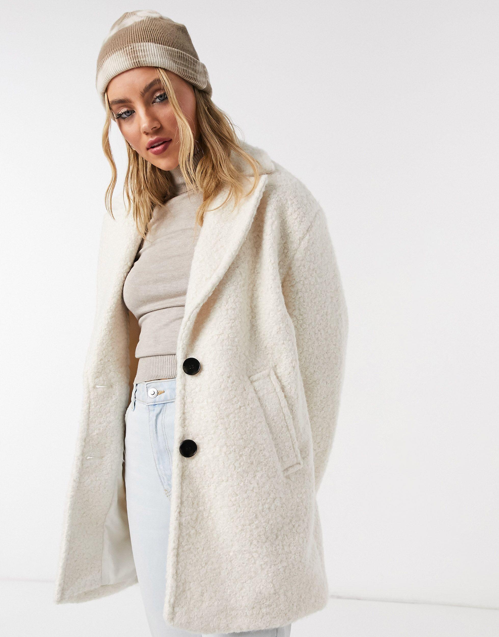 beige boucle coat