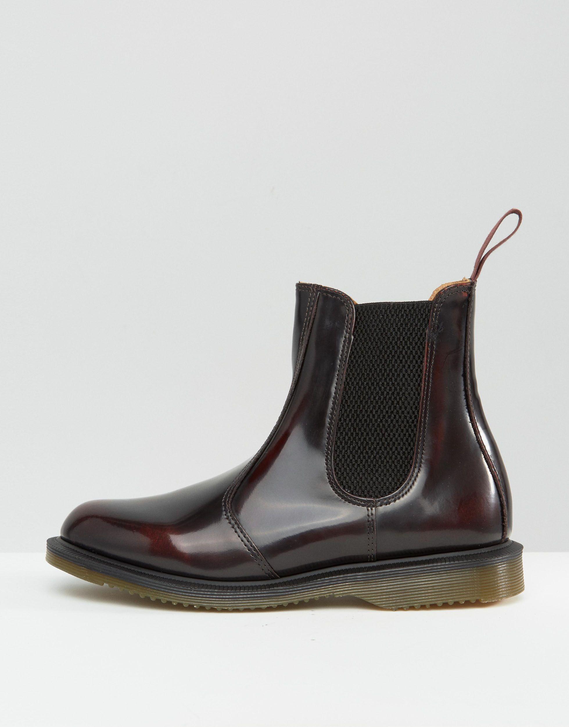 Dr. Martens Leather Kensington Flora Burgundy Chelsea Boots in Red | Lyst