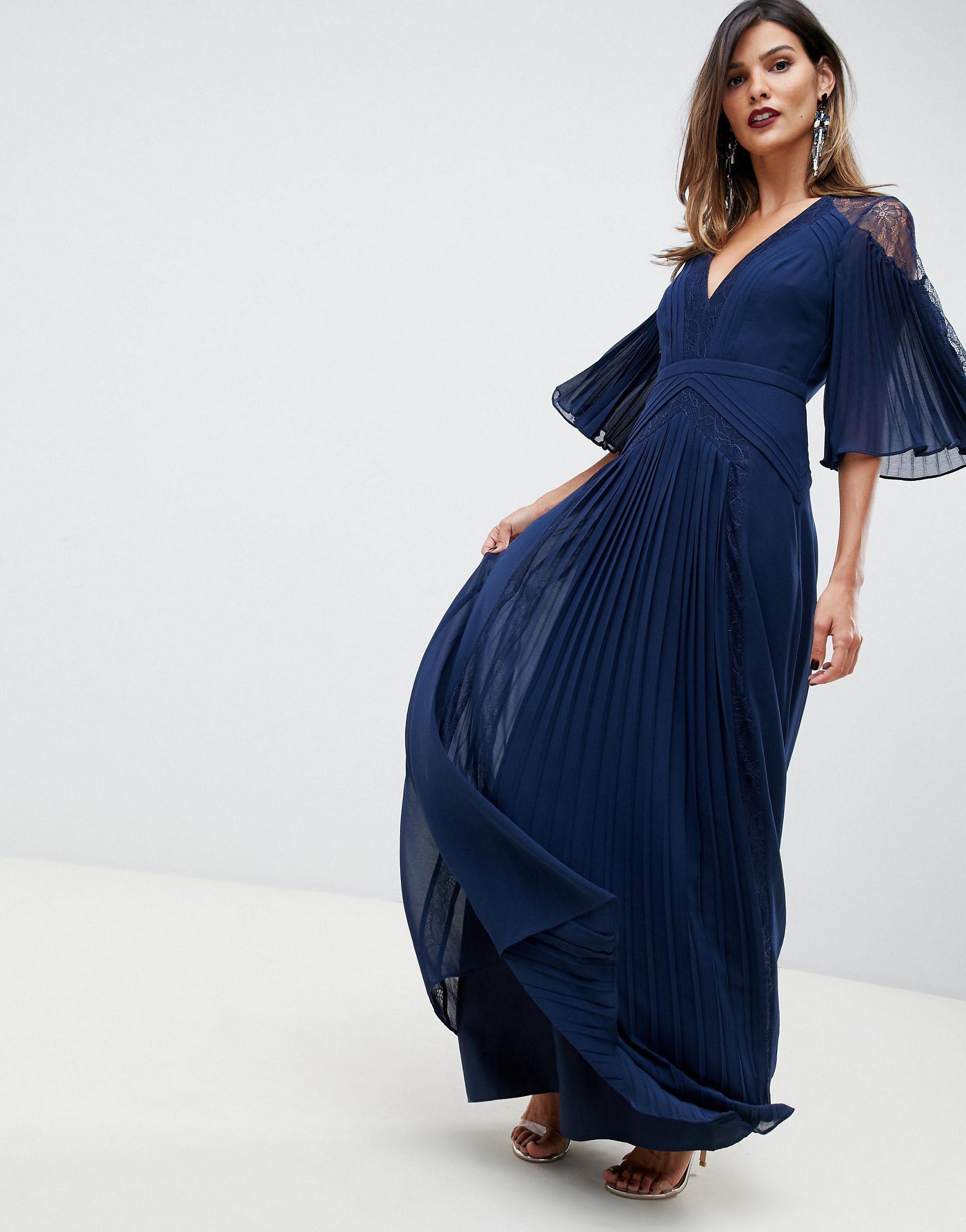 ASOS Denim Pleated Panelled Flutter 