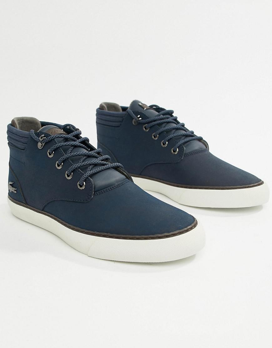 lacoste navy esparre chukka trainers