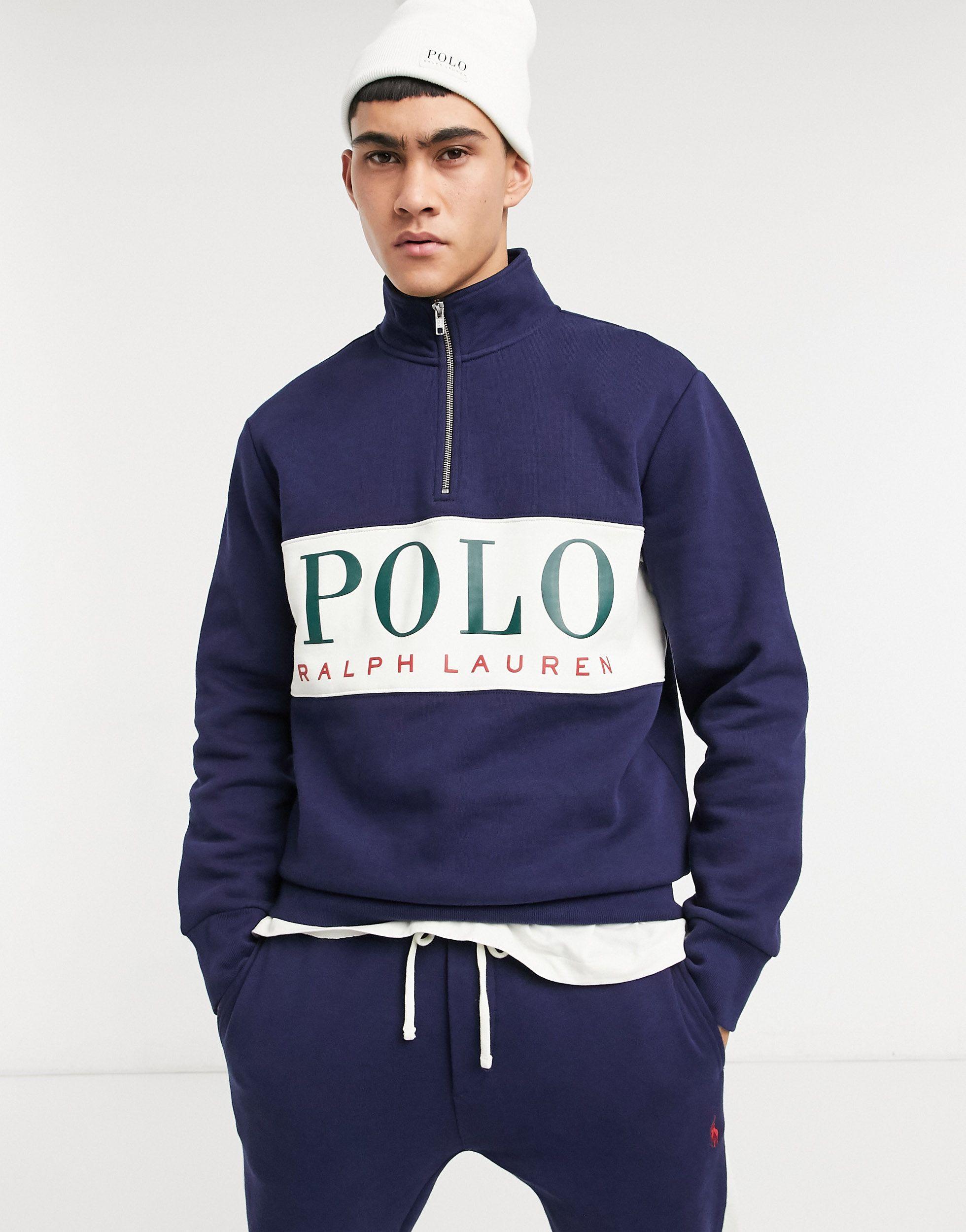 Half Zip Asos Ralph Lauren Polo Ralph Lauren Icon Logo Jersey Knit