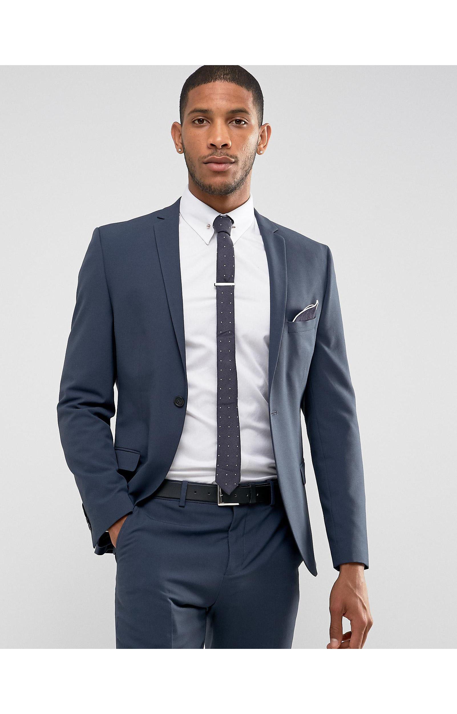navy super skinny suit