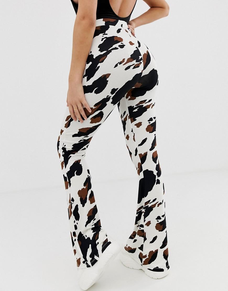 cow print flare pants