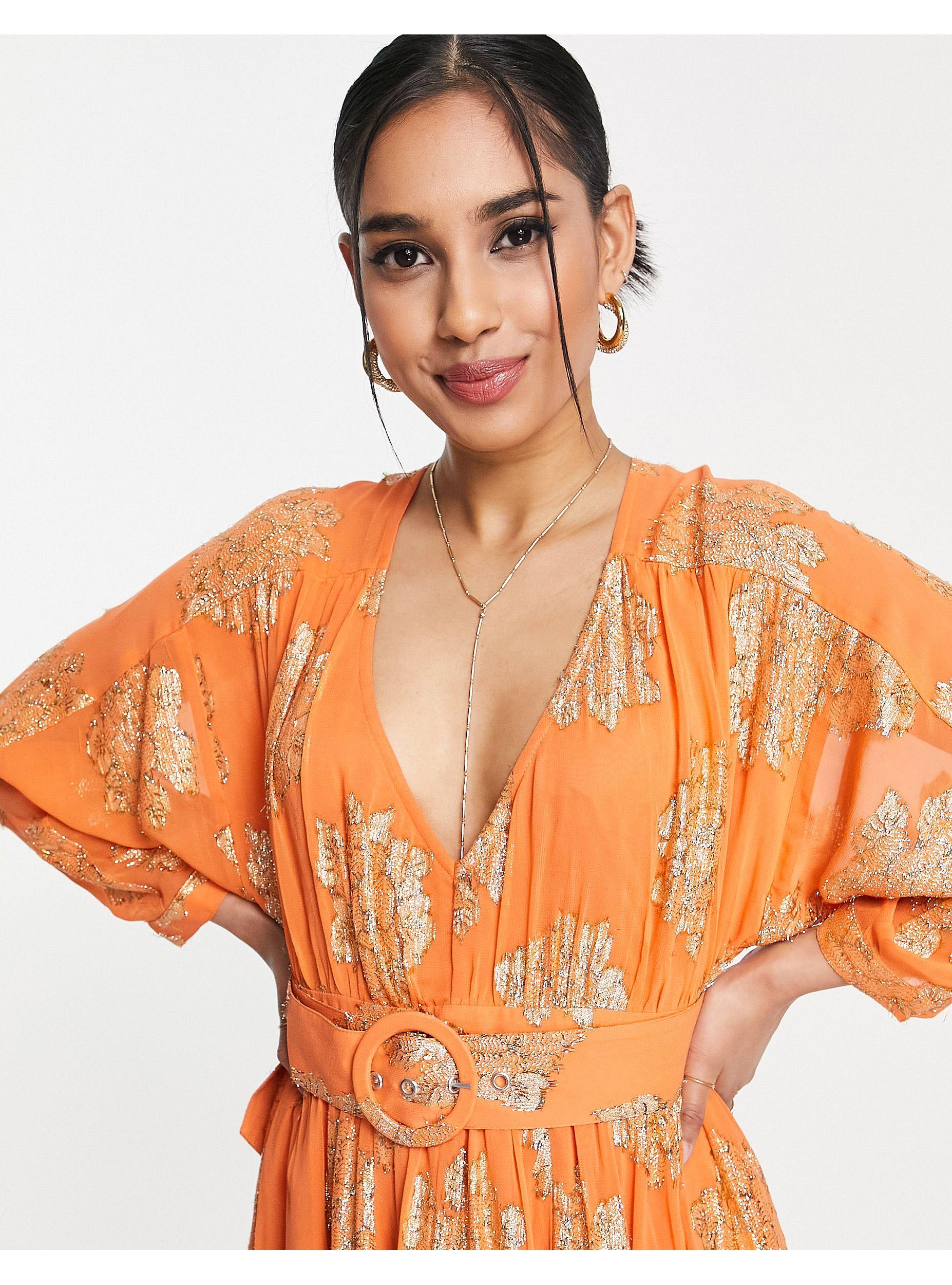 Petite Belted Batwing Maxi Tea Dress 