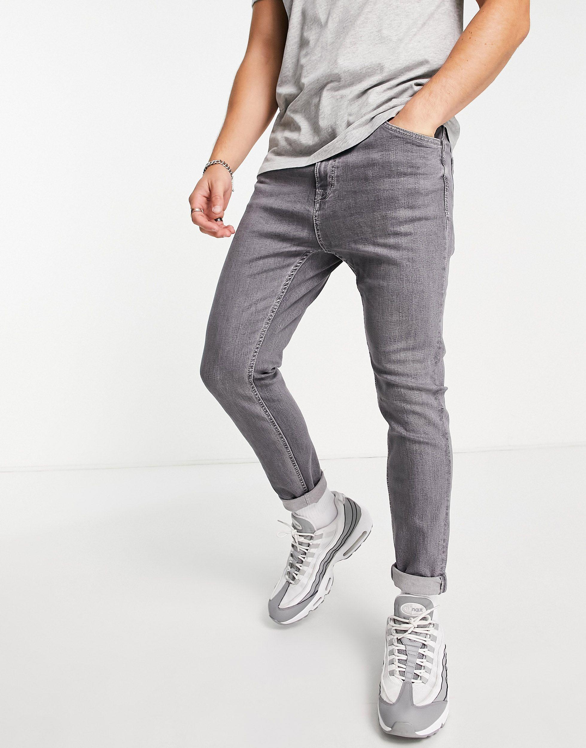 Pull&Bear Basic Carrot Fit Jeans in Gray for Men | Lyst