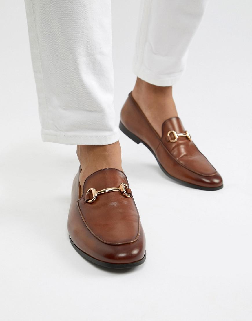 Office Italic Bar Loafers In Tan 