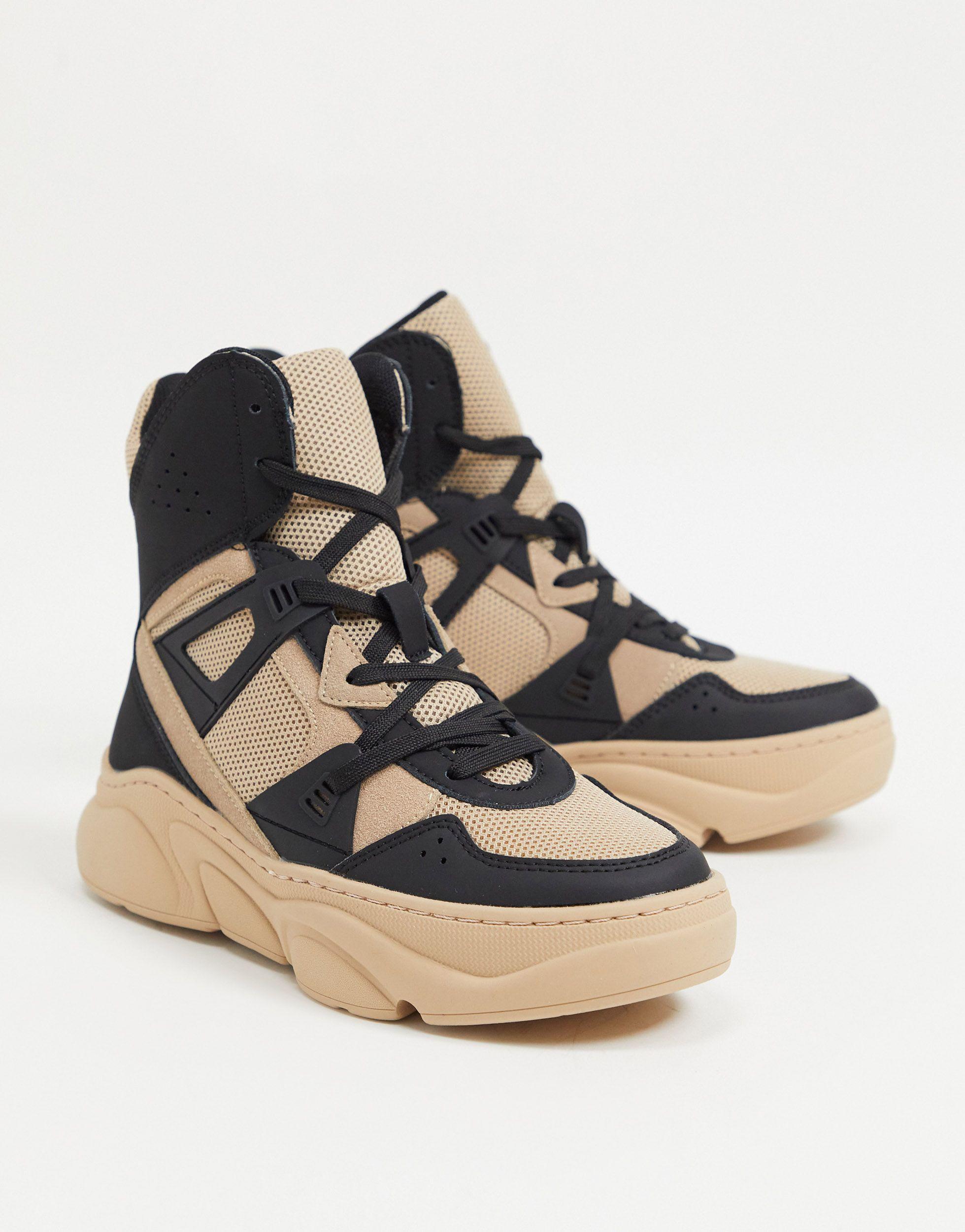 ASOS Dufa High Top Trainers in Natural | Lyst