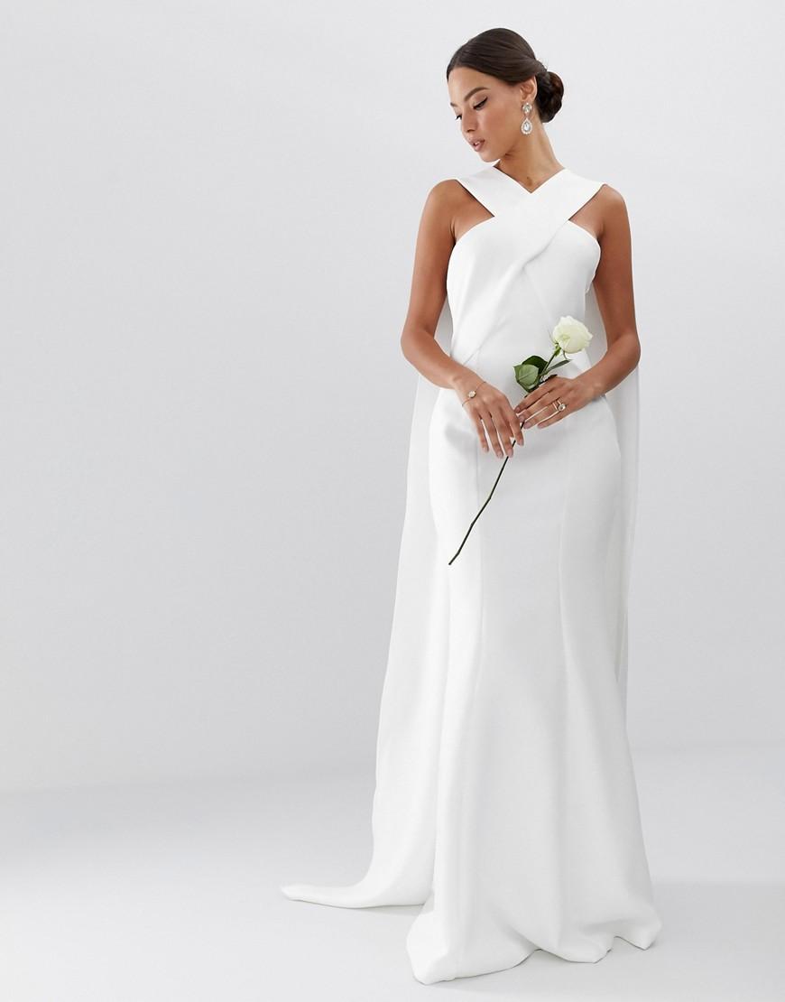 Asos white cape dress sale