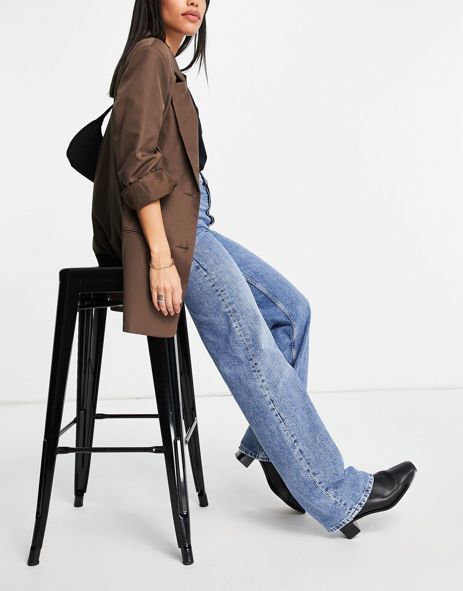 Mango Denim 90s Straight Jeans in Blue 