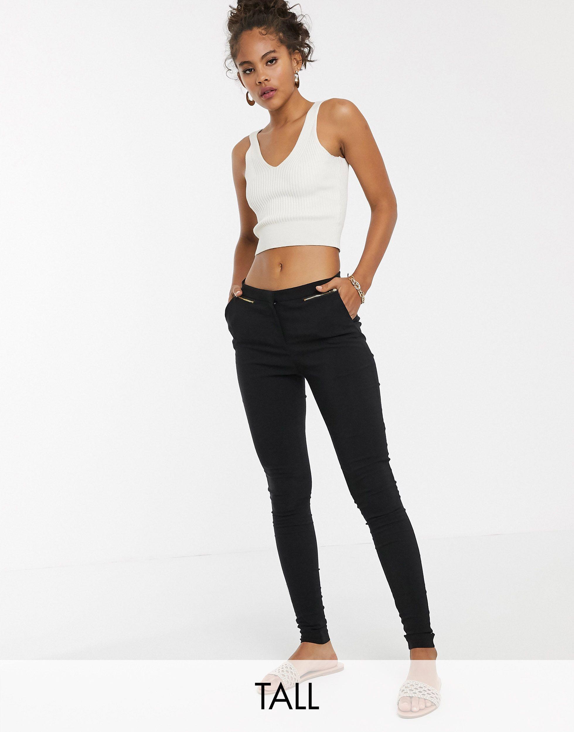 tall black slim leg trousers