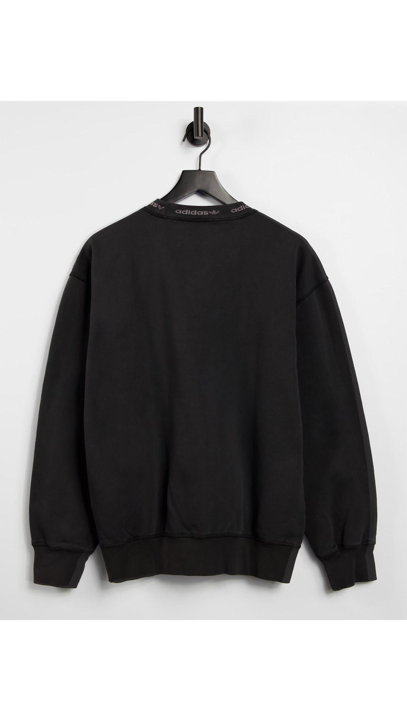 adidas Originals Overdye Premium Rib Sweatshirt With Embroidered Logo in Black Lyst Australia