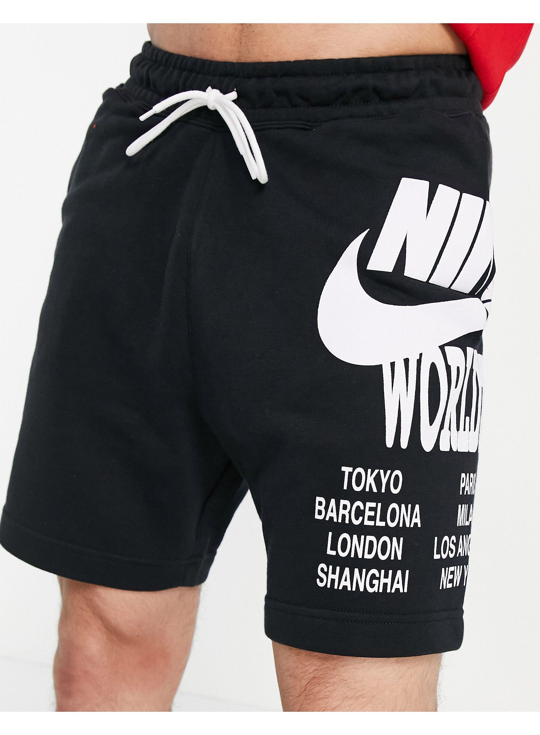 Nike World Tour Pack Graphic Shorts in Black for Men | Lyst
