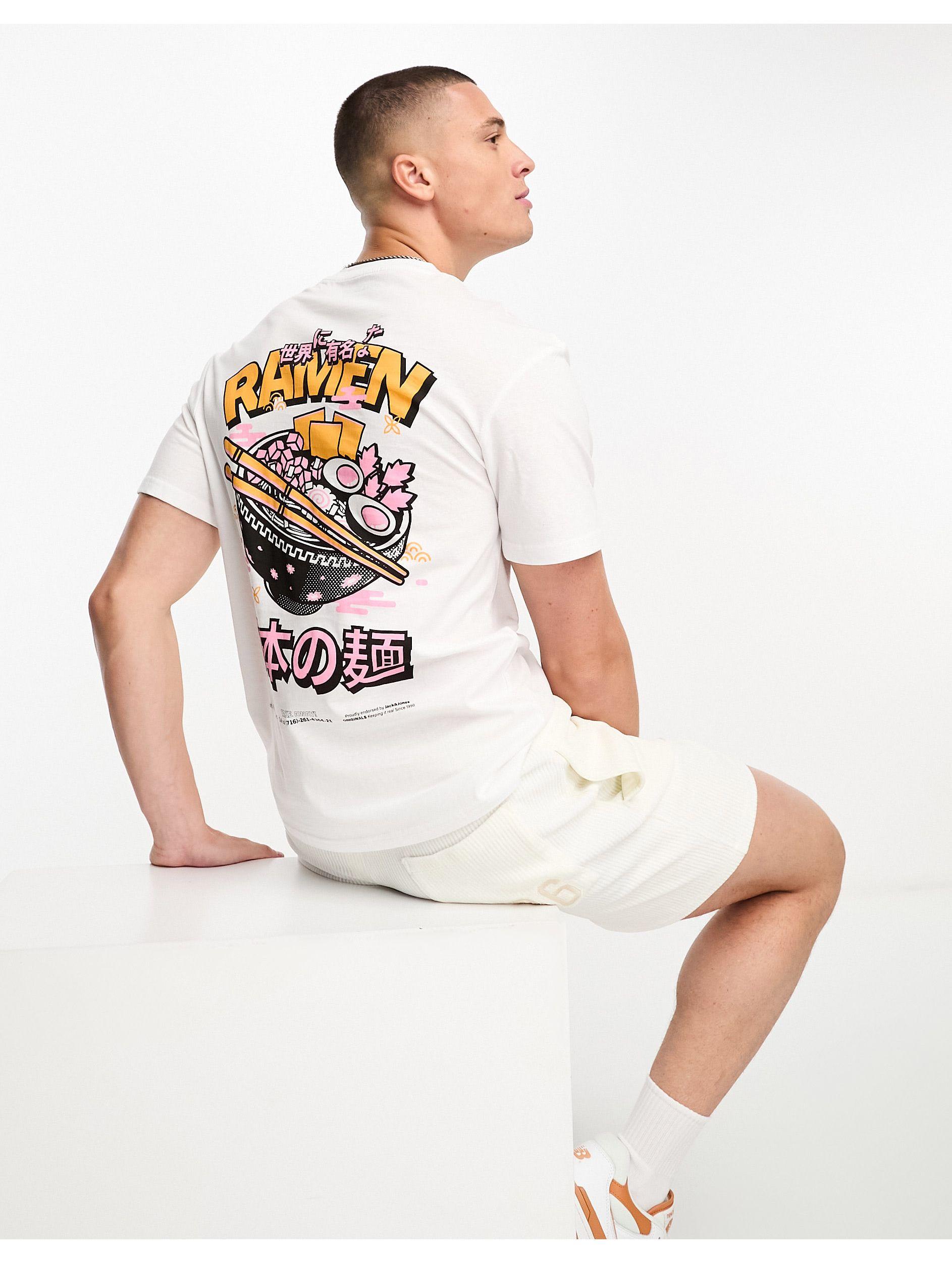 Jack & Jones Originals T-shirt With Ramen Back Print in White for Men | Lyst