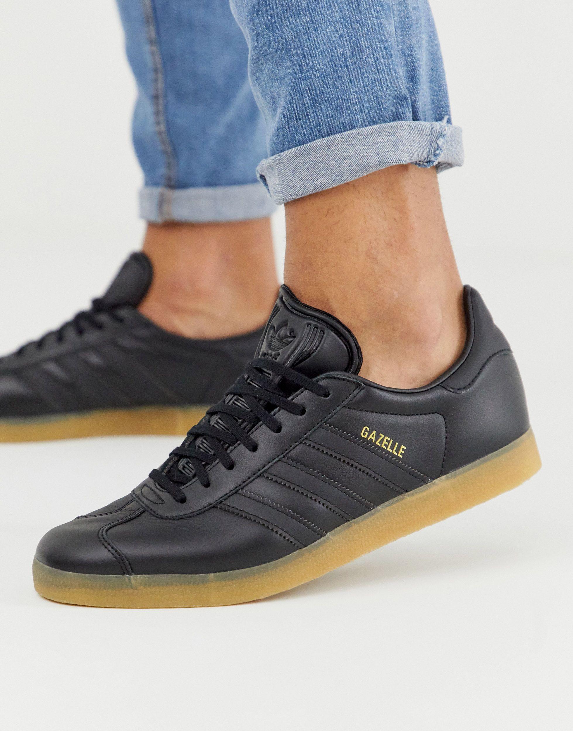 Gazelle - Baskets en cuir avec semelle en caoutchouc adidas Originals pour  homme en coloris Noir | Lyst