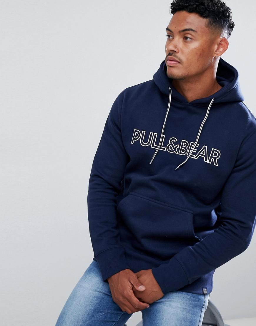 Forud type Banzai overførsel Pull&Bear Hoodie In Navy With Logo in Blue for Men | Lyst