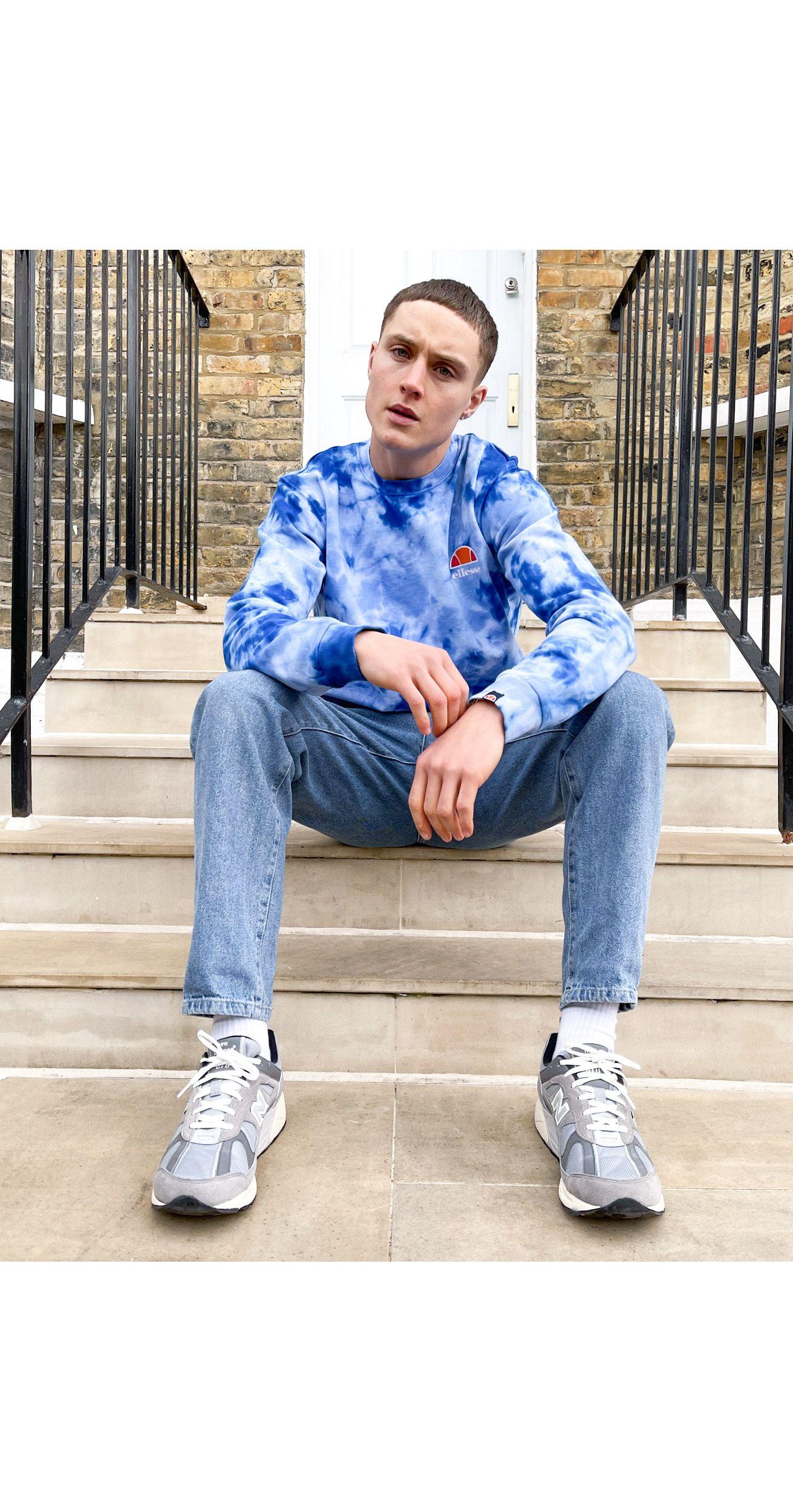 Sudadera azul con diseño tie dye y logo diveria Ellesse de hombre de color  Azul | Lyst