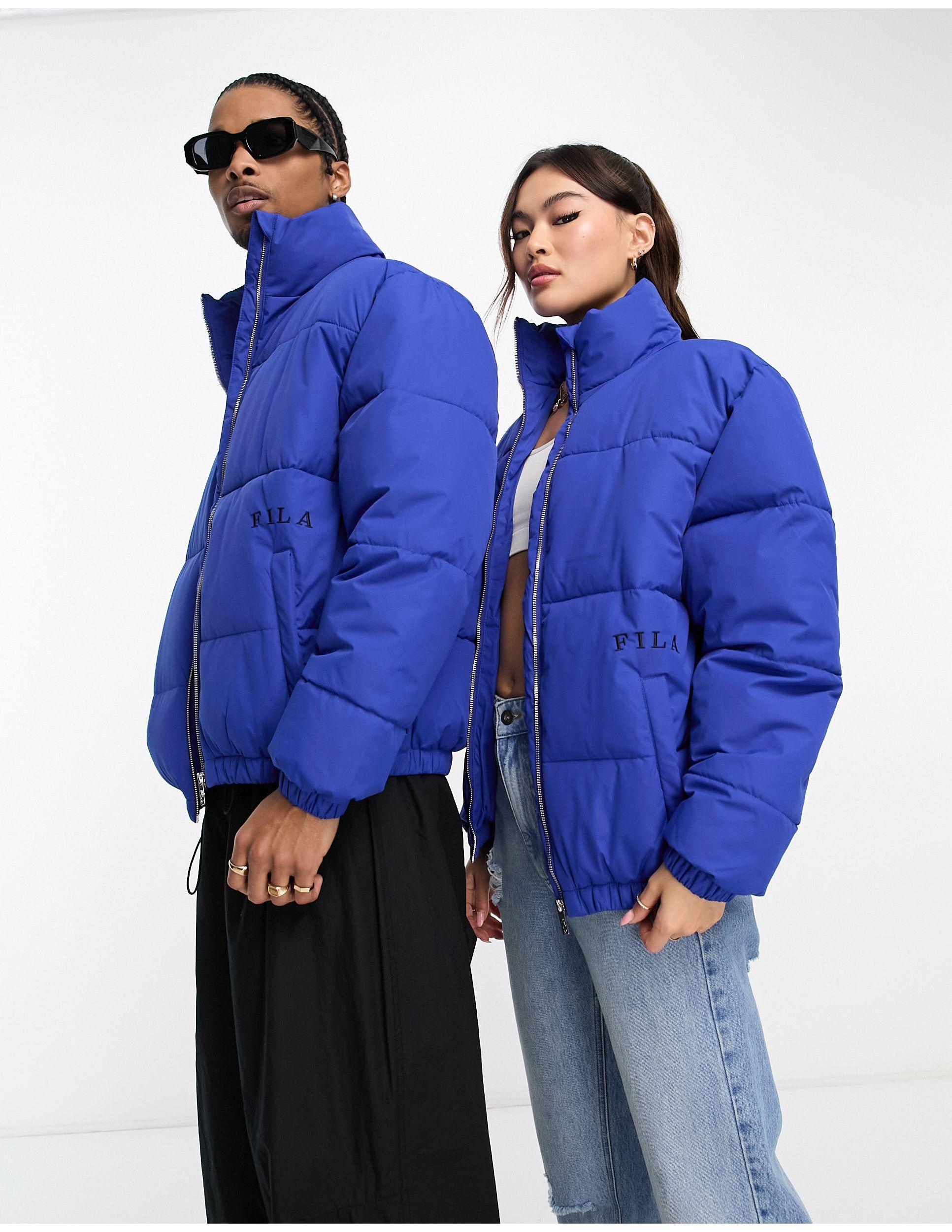 Fila Unisex Colour Blocked Puffer With Logo in Blue | Lyst