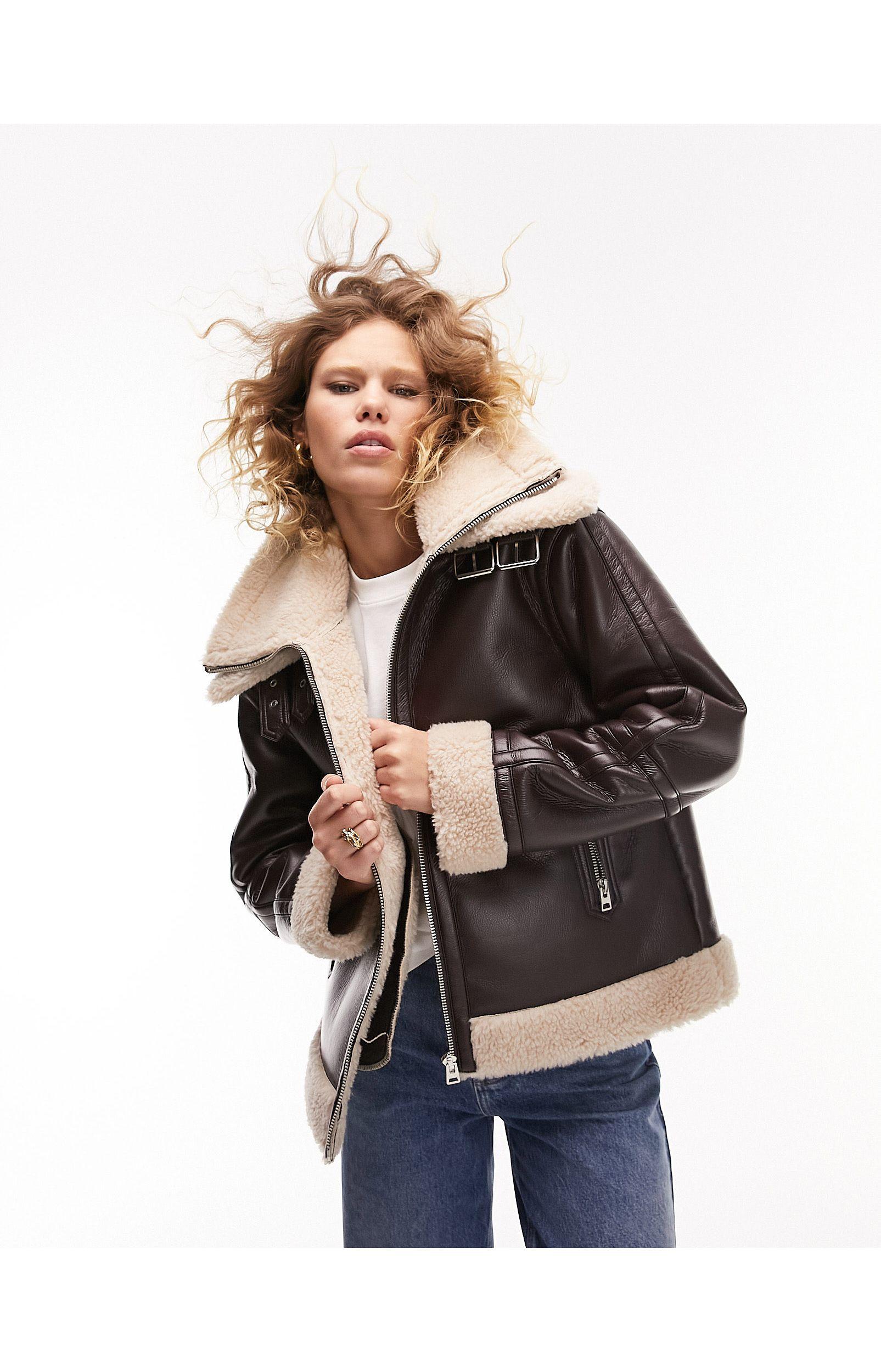 Womens oversized aviator clearance jacket
