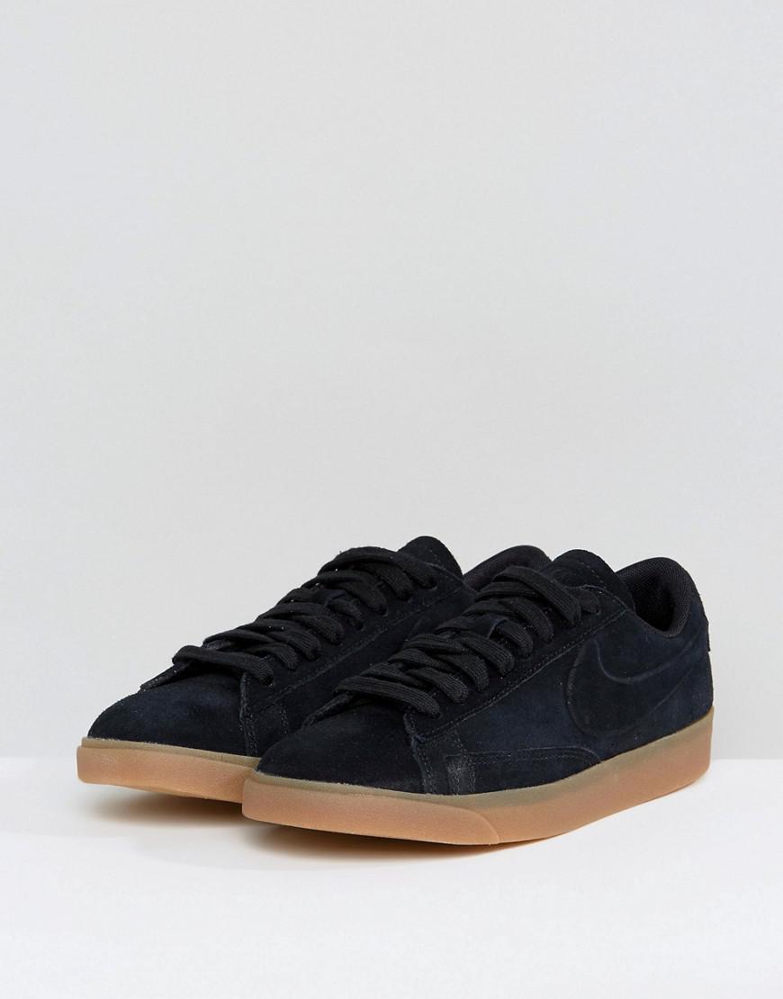 Nike Blazer Low Trainers In Black Suede With Gum Sole | Lyst UK