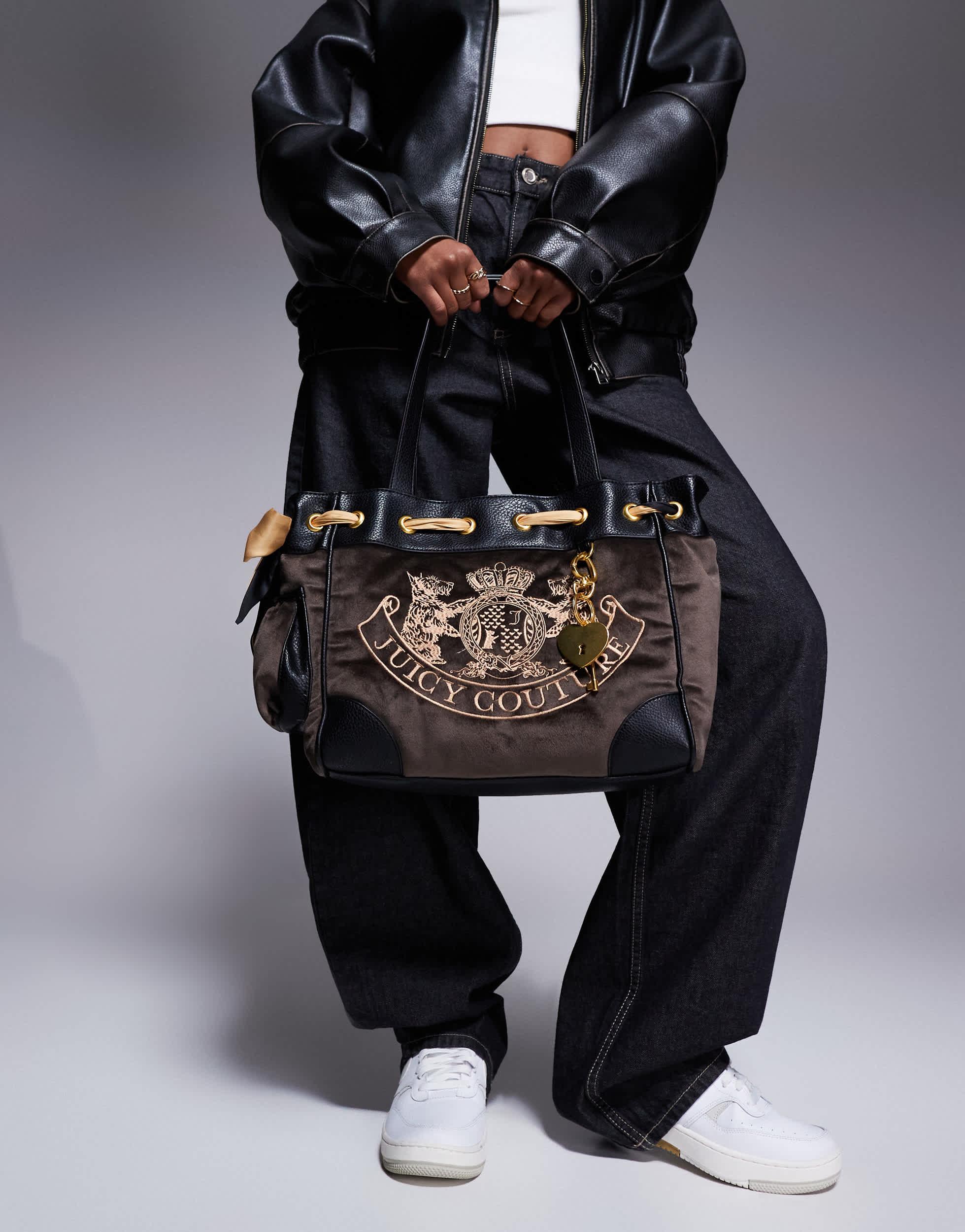 バッグ JUICY COUTURE bag shoulder Y2K leather Juicy Couture Daydreamer Y2k Logo Double Handle Shoulder Bag in