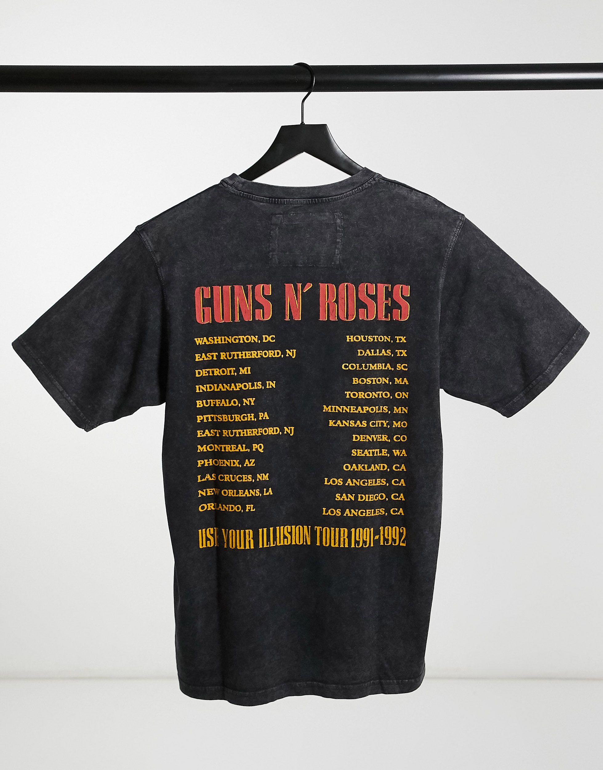 Pull&Bear Guns N Roses T-shirt in Black for Men | Lyst