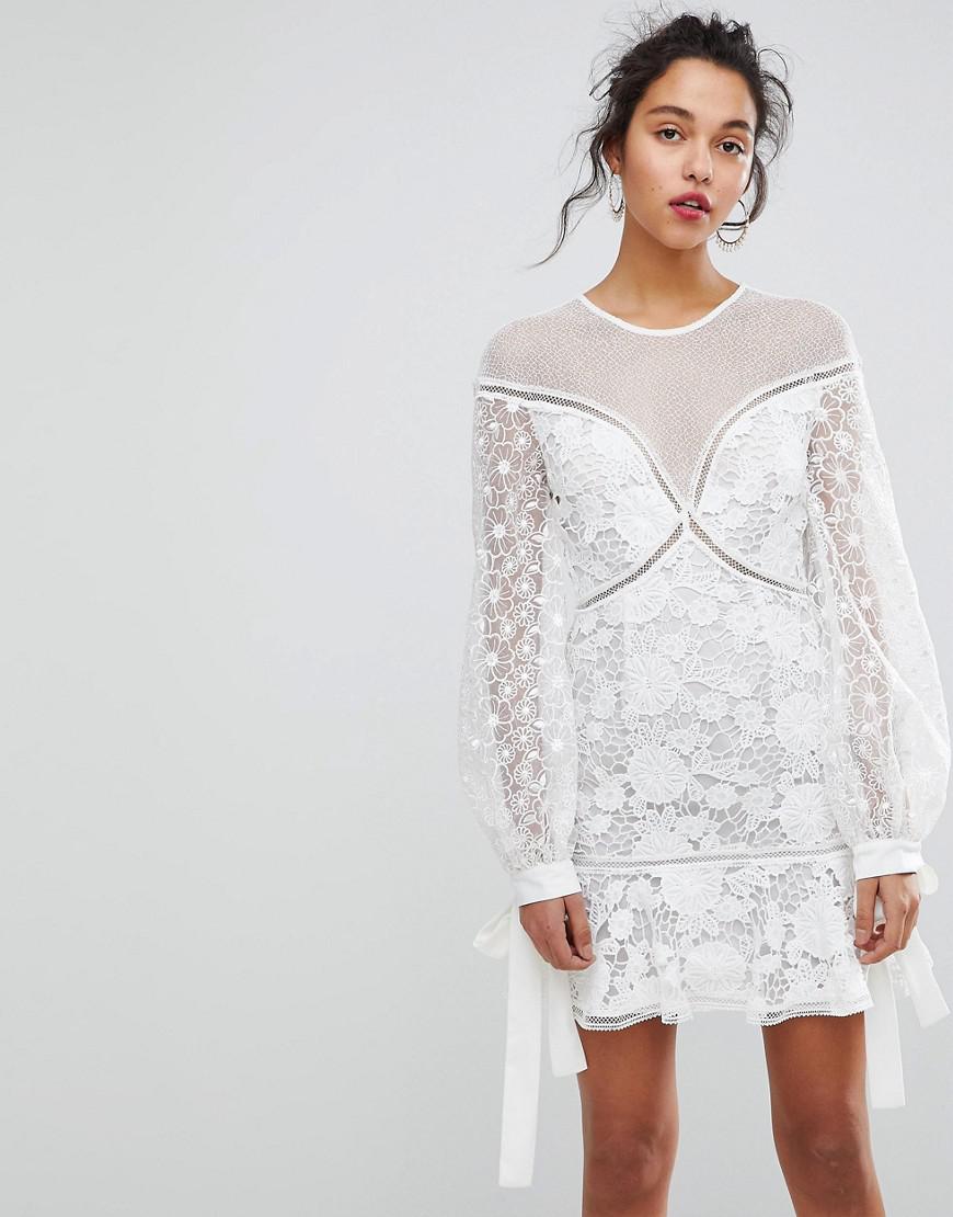floral lace mini dress