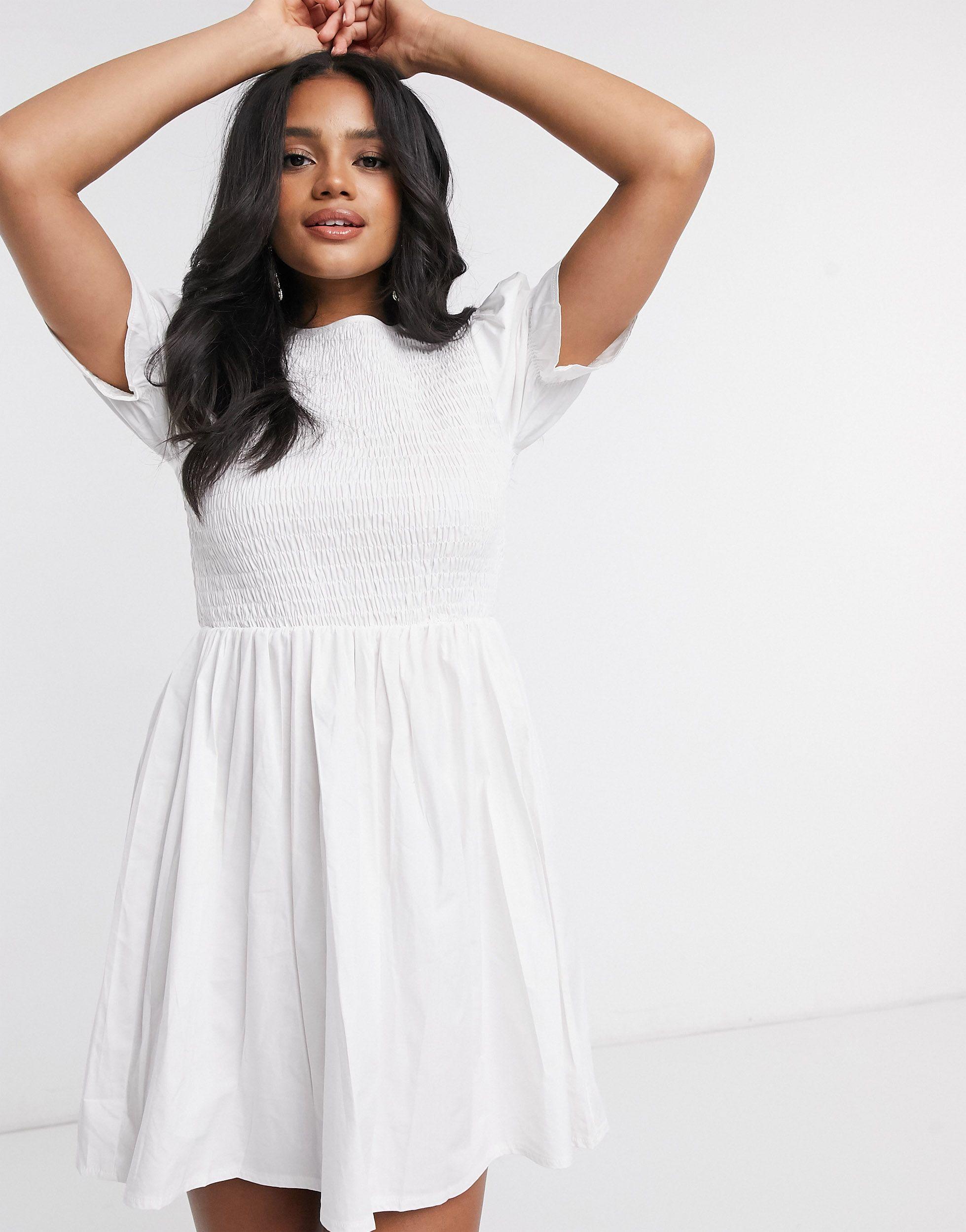 Missguided Shirred Frill Sleeve Poplin 