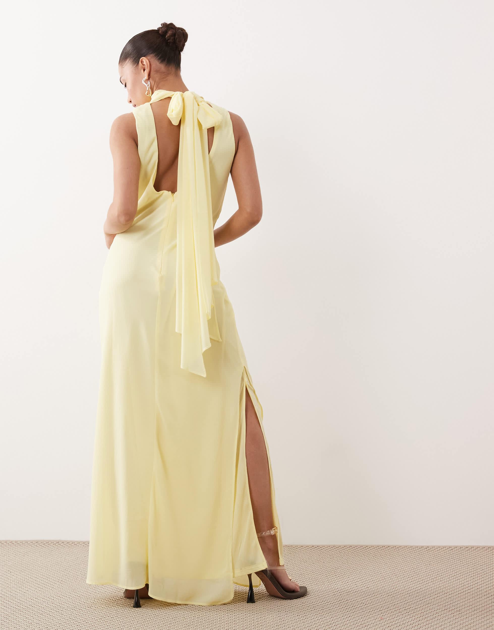 tfnc chiffon maxi dress TFNC Bridesmaid pleated chiffon maxi dress in green