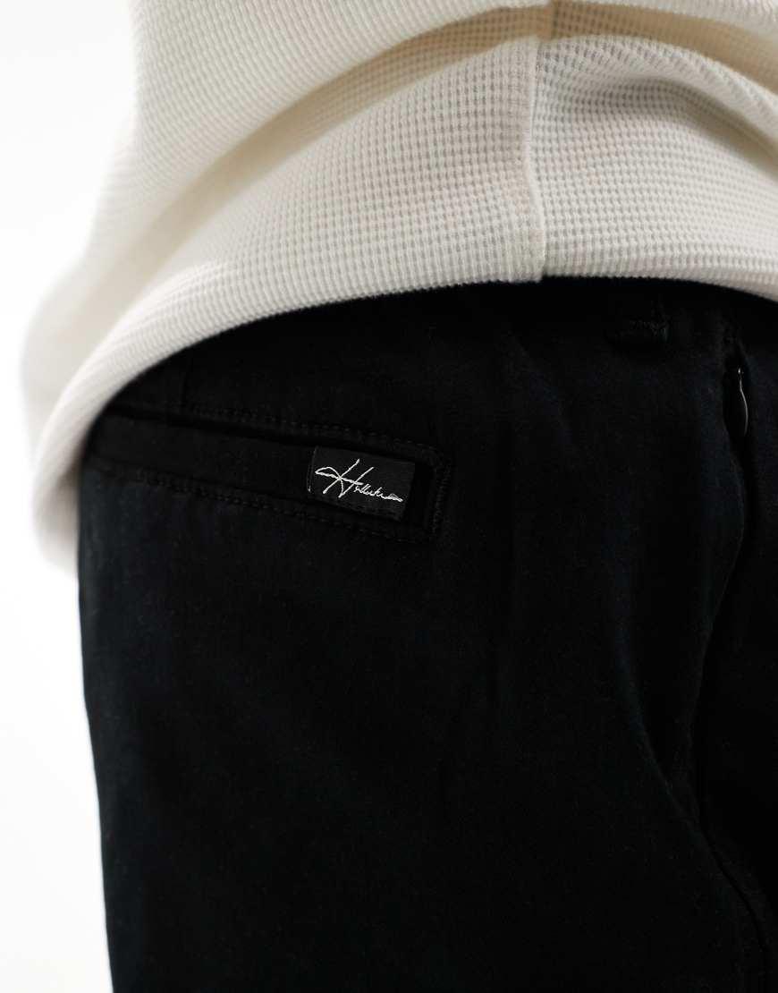 Hollister Athletic Skinny Fit Stretch Chinos in Black for Men