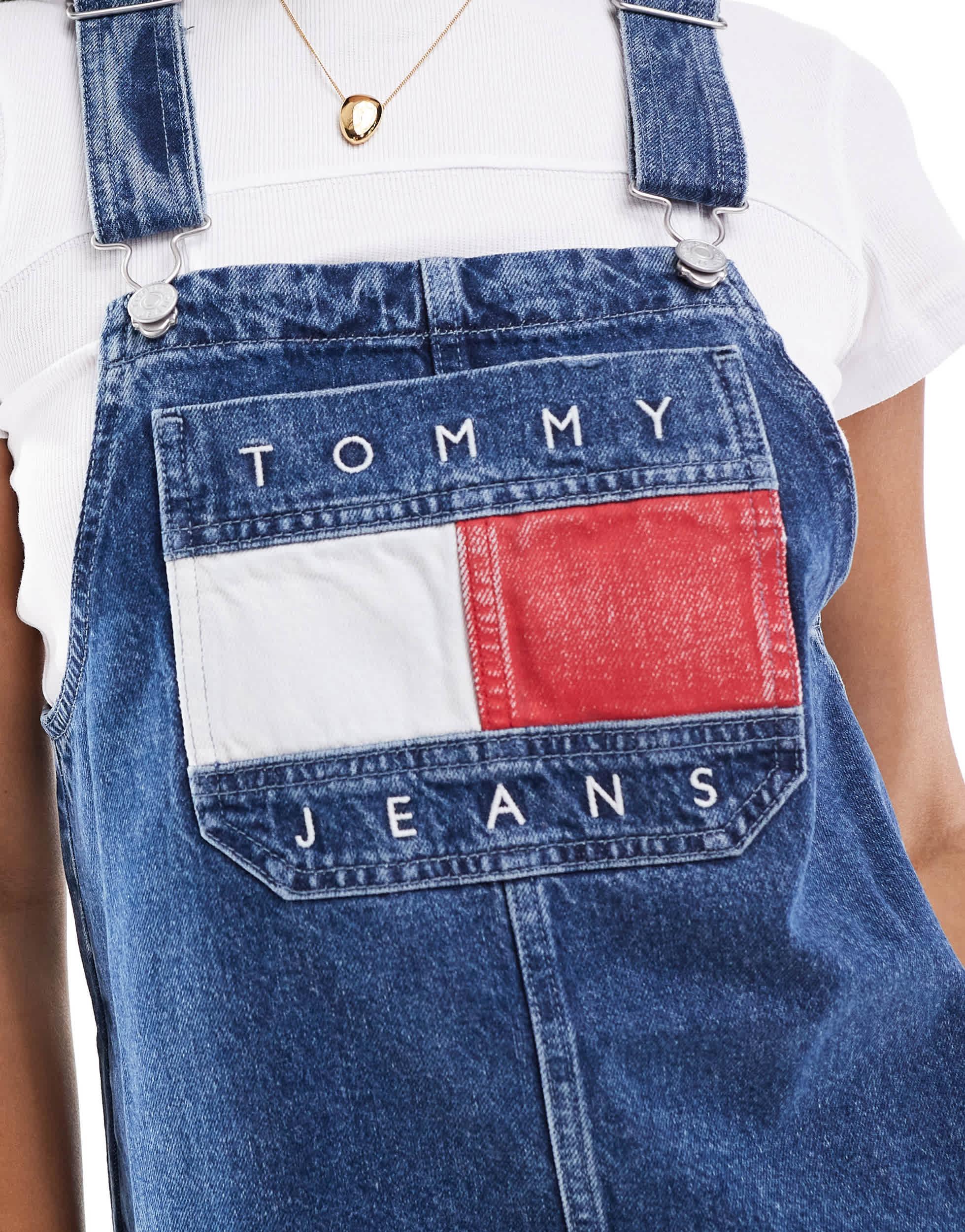 Tommy Jeans Floryday Salopette Jeans Velours Côtelé Robe Salopette